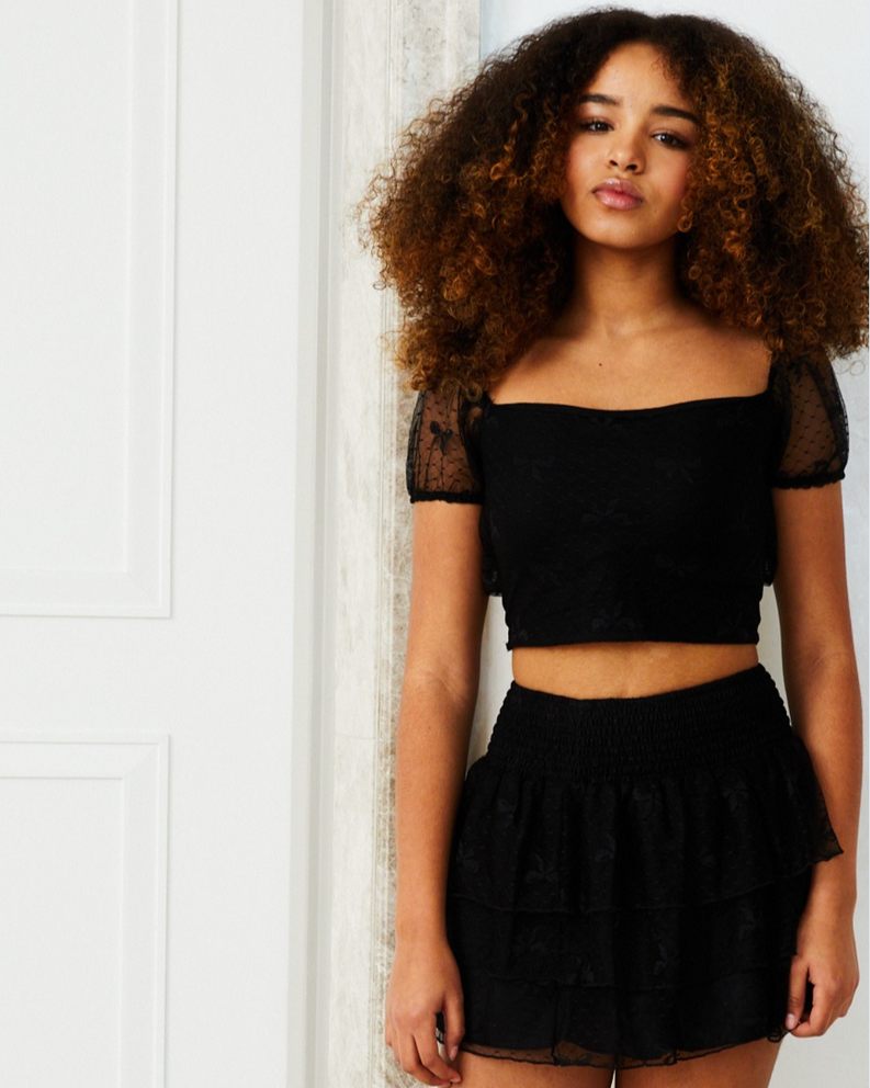 Theme Girls Gemma Mesh Mini Skirt_ AM321