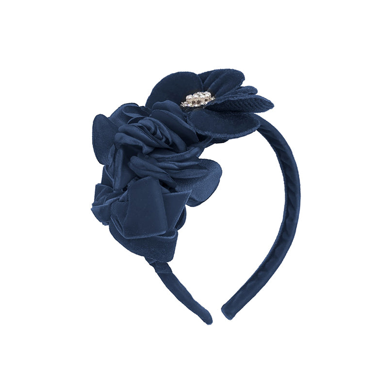 Mayoral Mini Navy Flowers Headband _10608-41