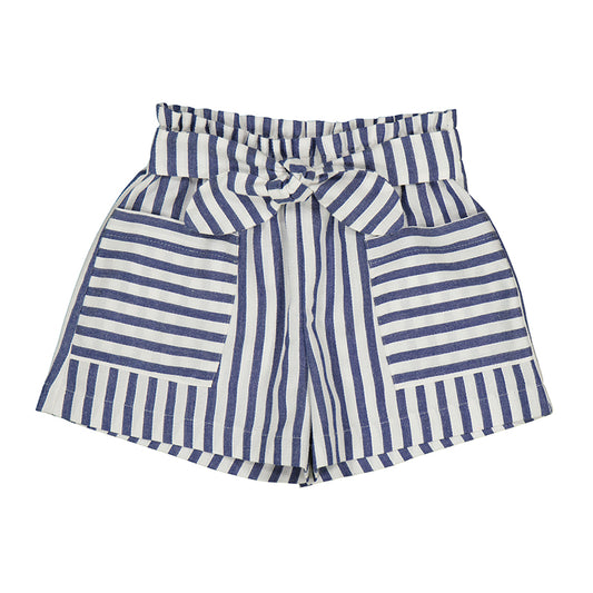 Mayoral Mini White/Blue Stripes Shorts_ 3256-44
