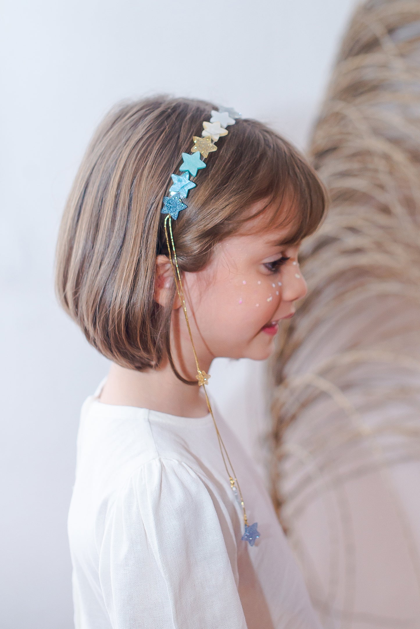 LR-Blue Mini Stars Pearlized Headband