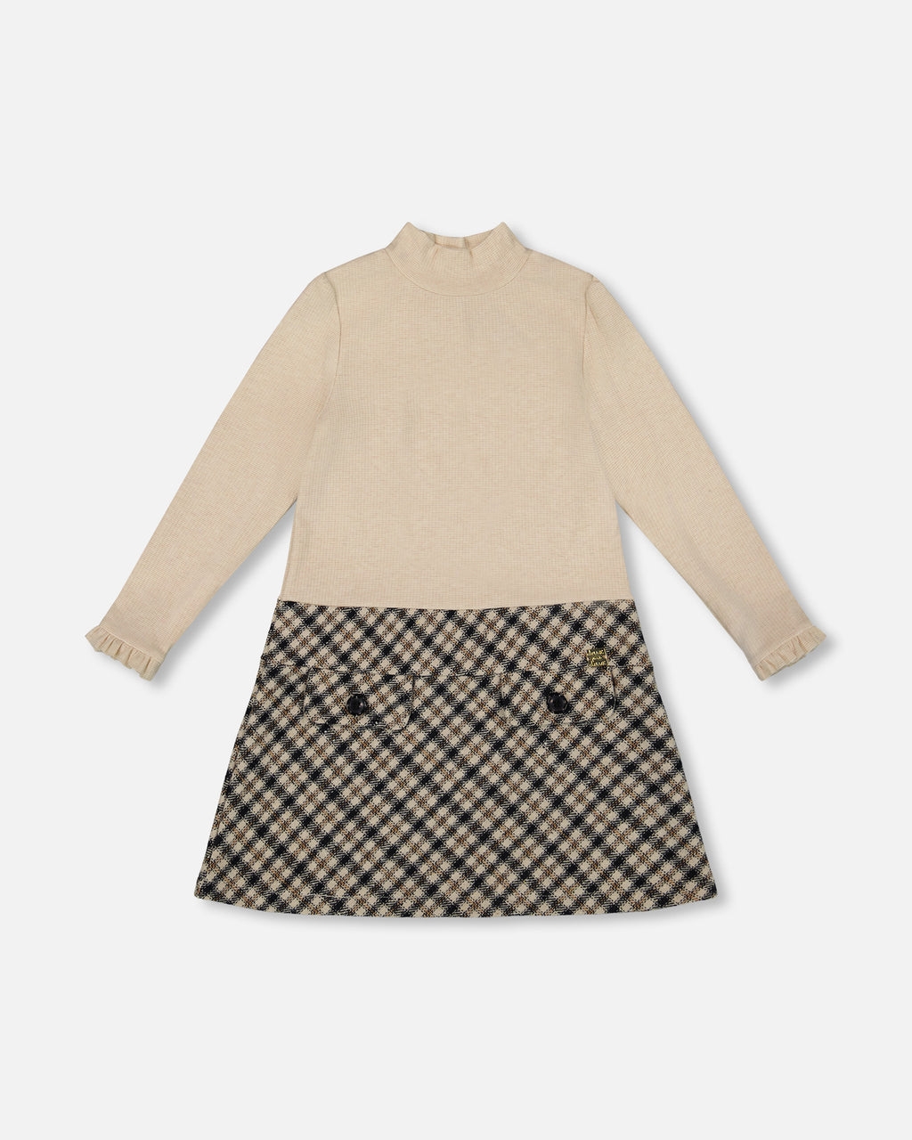 Deux Par Deux Girls Mock Neck Dress_ H20Q87