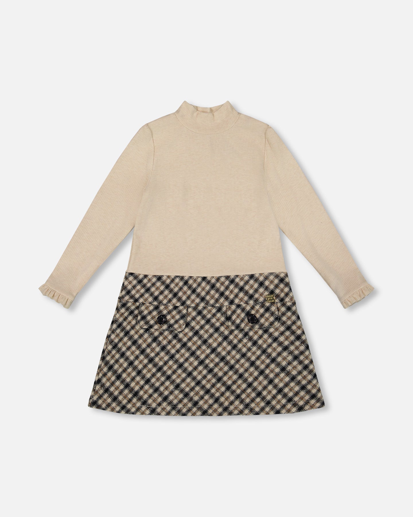 Deux Par Deux Girls Mock Neck Dress_ H20Q87