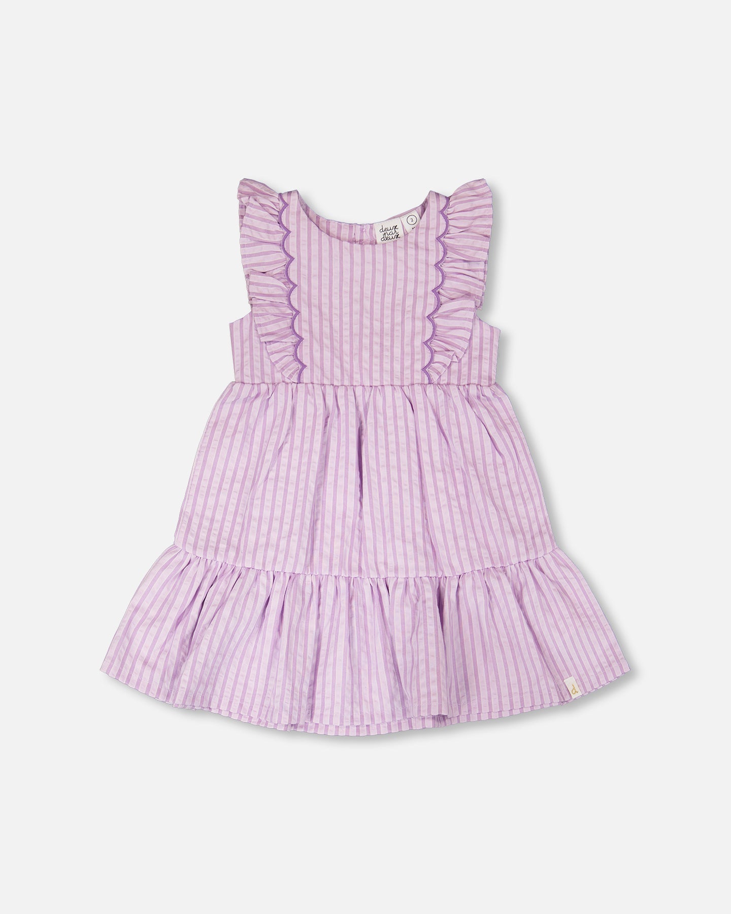 Deux Par Deux Girls Striped Dress_ H30E86