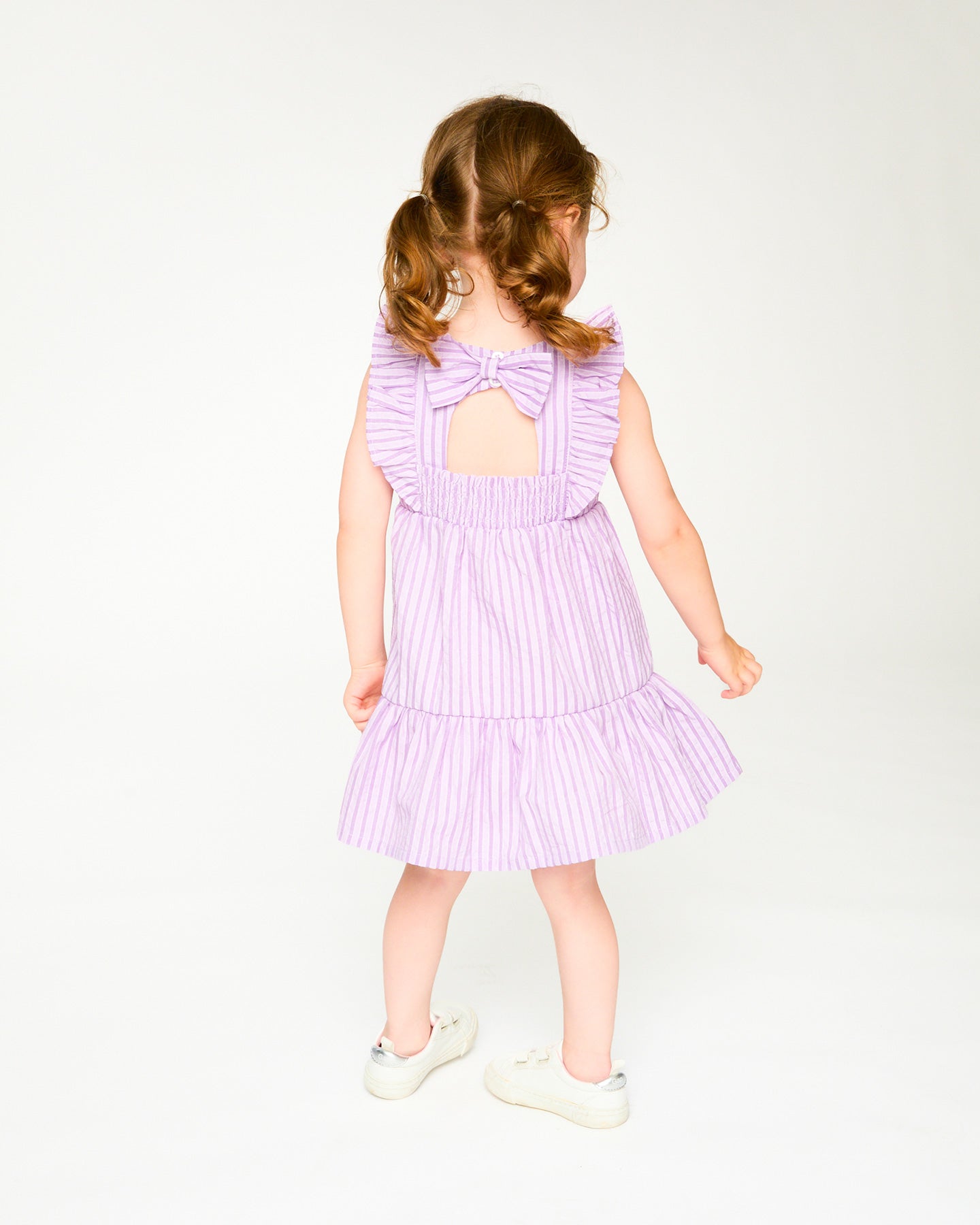 Deux Par Deux Girls Striped Dress_ H30E86