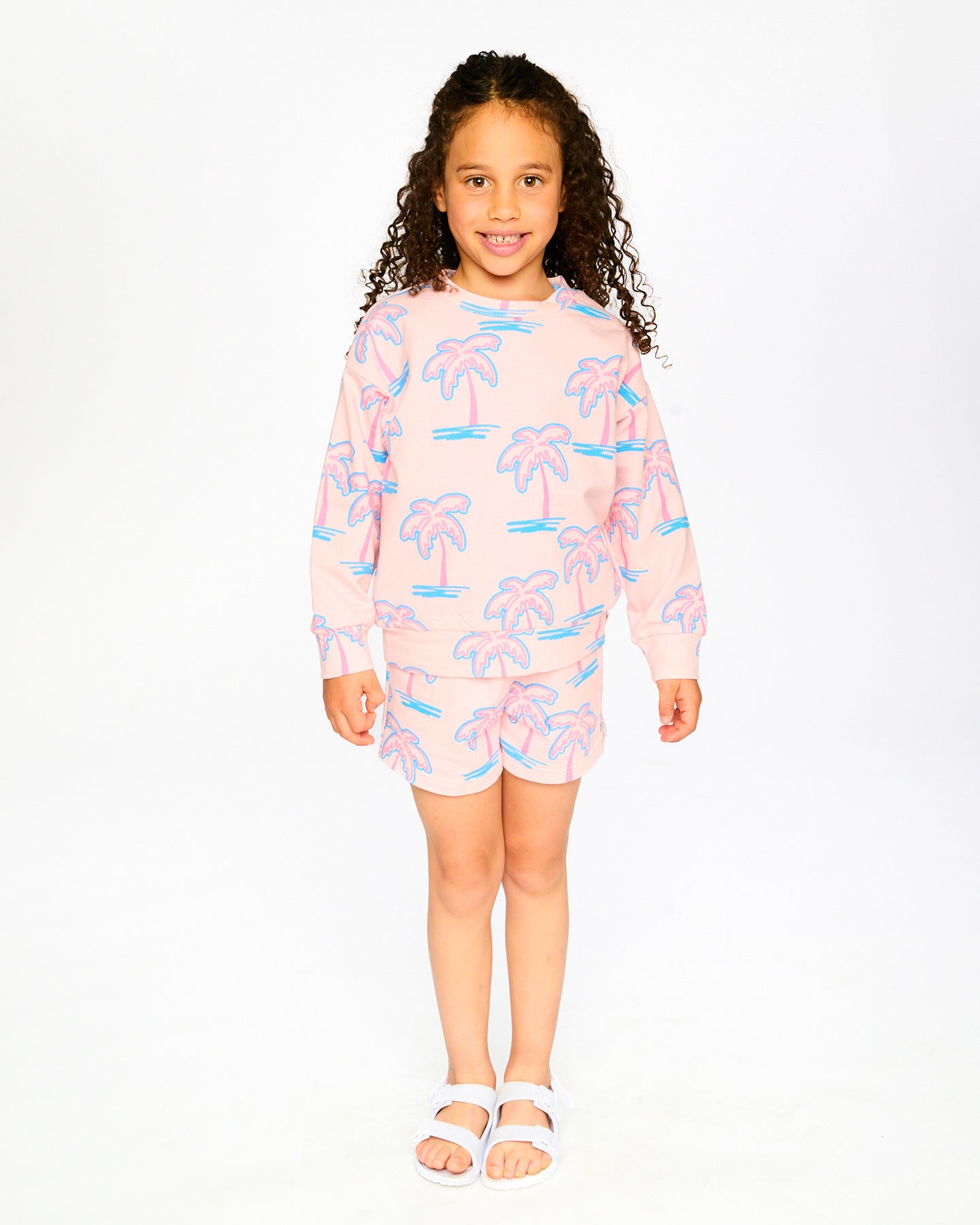 Deux Par Deux Girls Printed Terry Sweatshirt_ H30G30