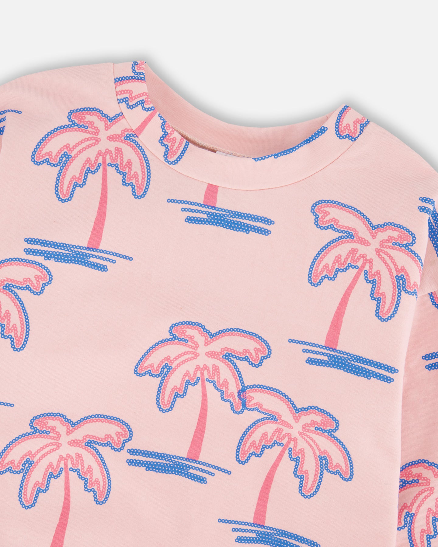 Deux Par Deux Girls Printed Terry Sweatshirt_ H30G30