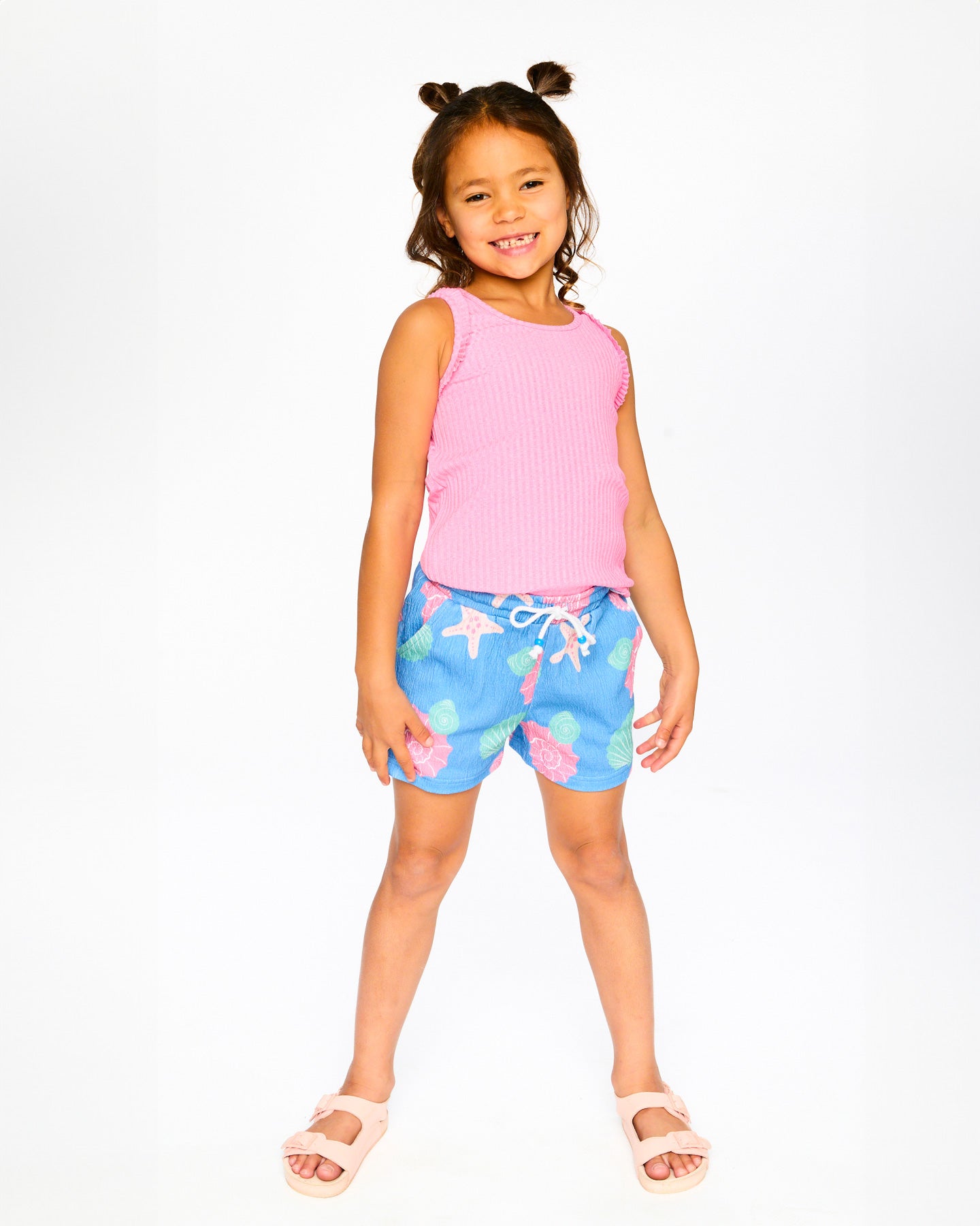Deux Par Deux Girls Ribbed Tank Top_ H30G73