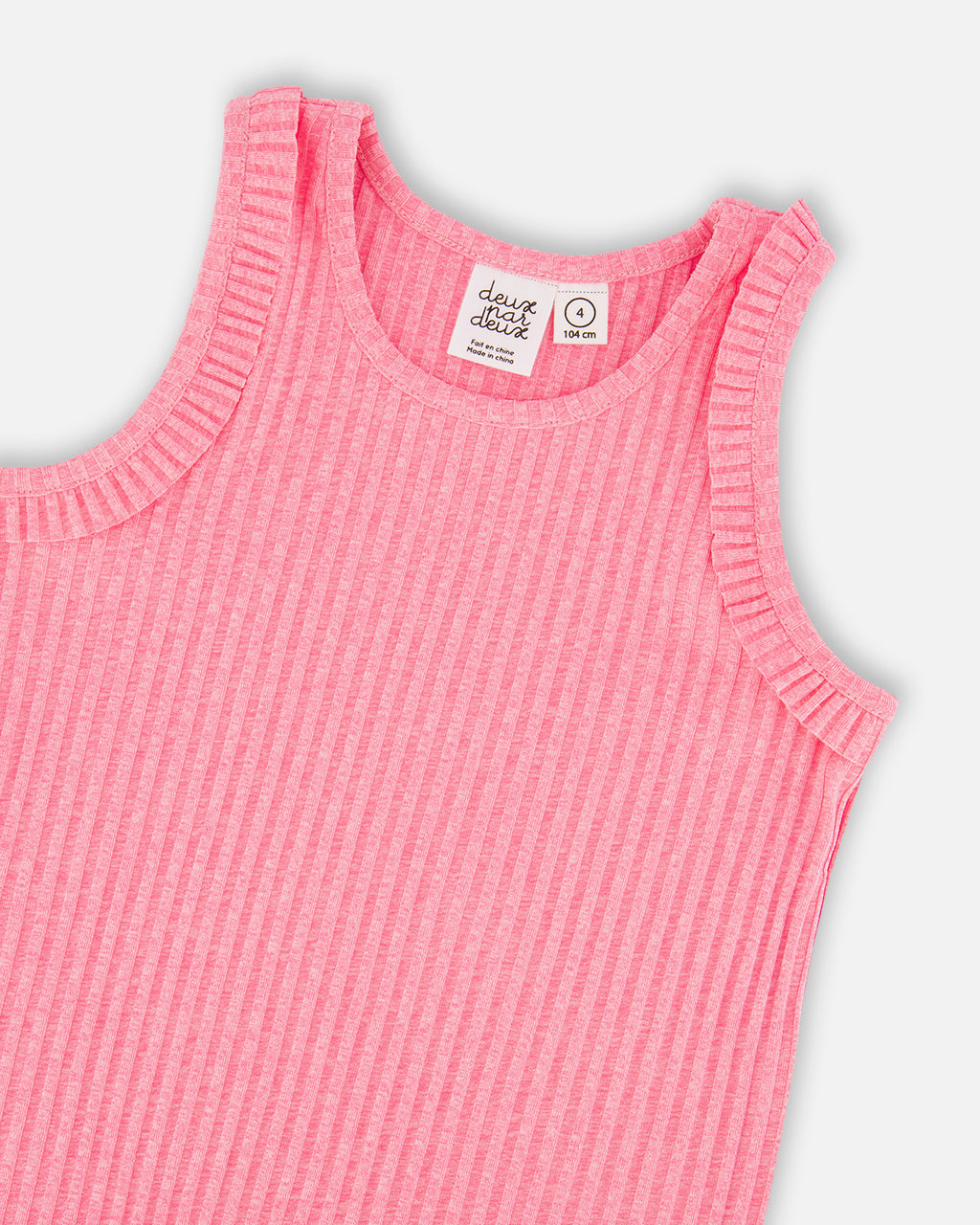 Deux Par Deux Girls Ribbed Tank Top_ H30G73