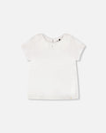 Deux Par Deux Girls T-Shirt with Crochet Collar_ H30I70