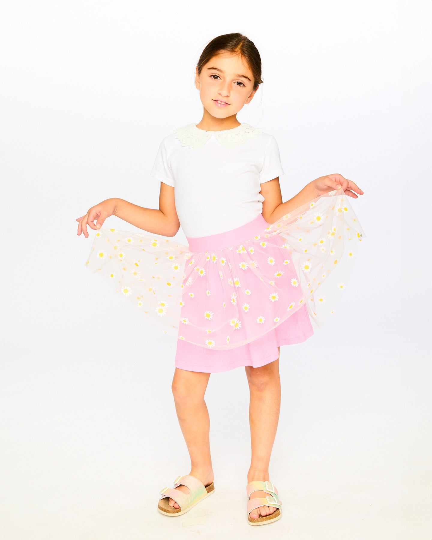 Deux Par Deux Girls Mesh Skirt_ H30I80