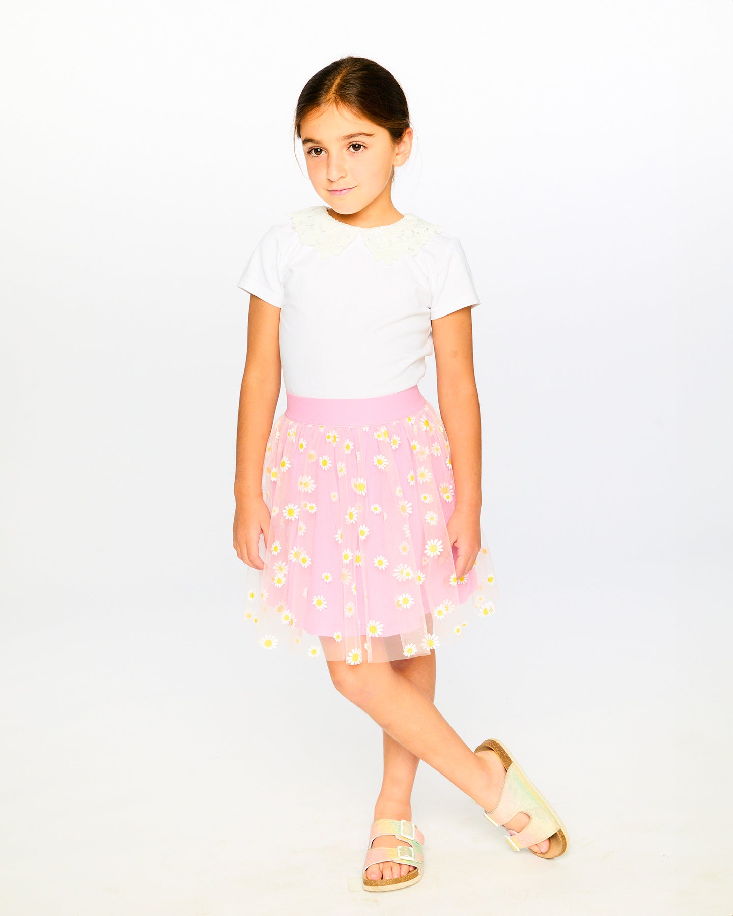 Deux Par Deux Girls Mesh Skirt_ H30I80