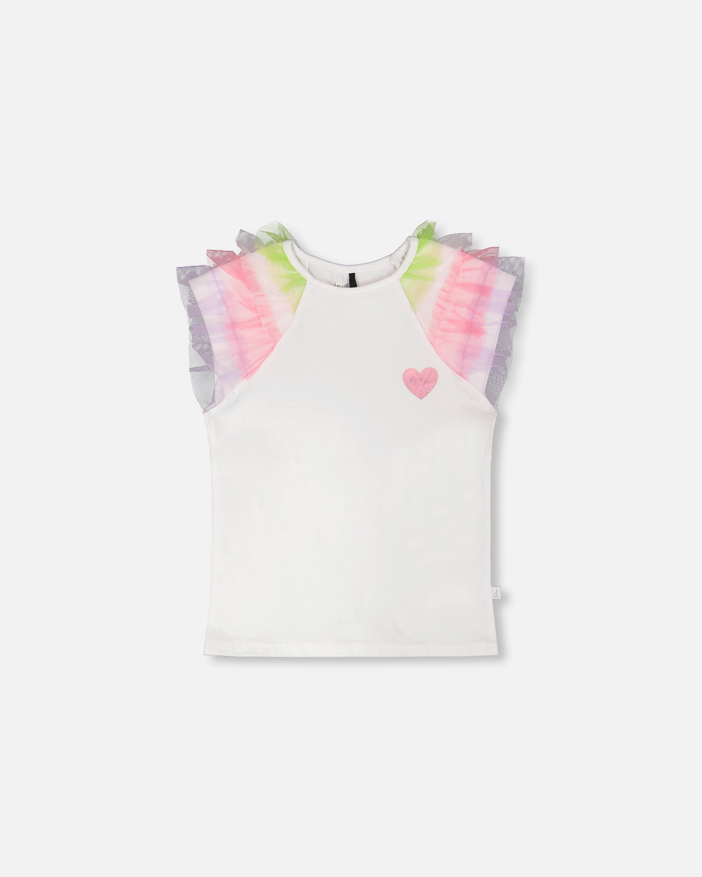 Deux Par Deux Girls T-Shirt With Mesh Sleeves_ H30M72