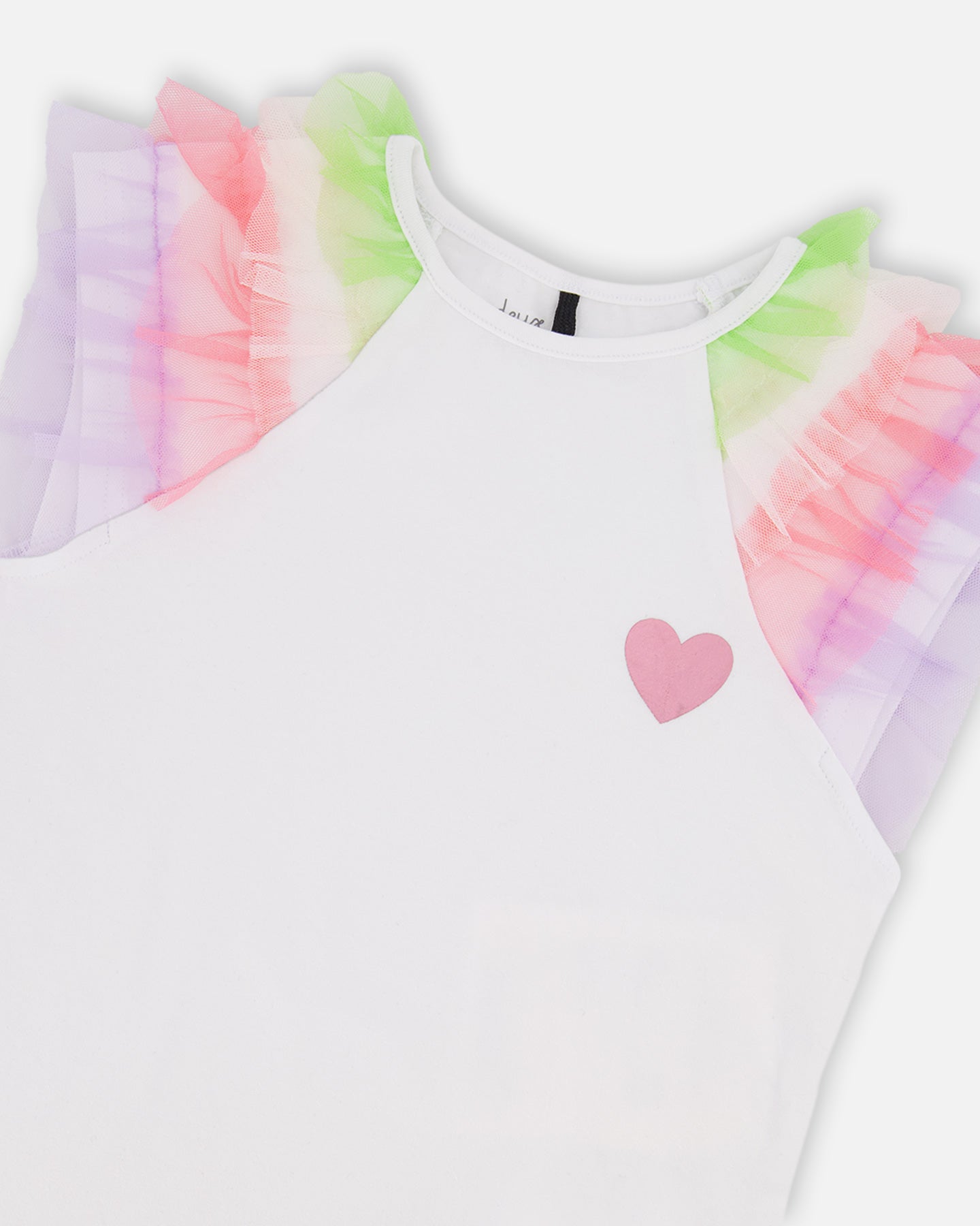 Deux Par Deux Girls T-Shirt With Mesh Sleeves_ H30M72
