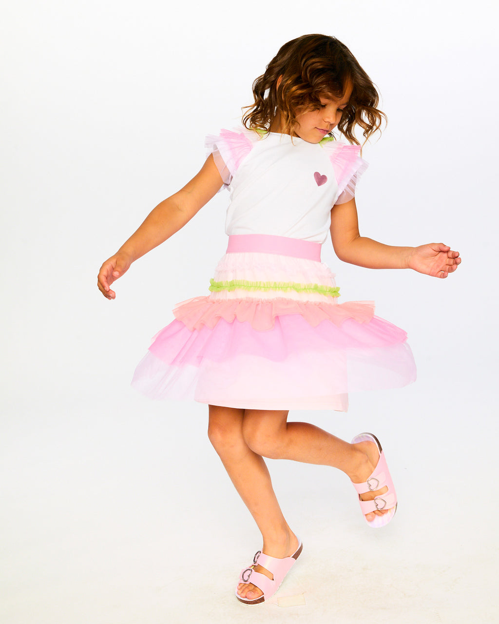 Deux Par Deux Girls Mesh Skirt_ H30M80