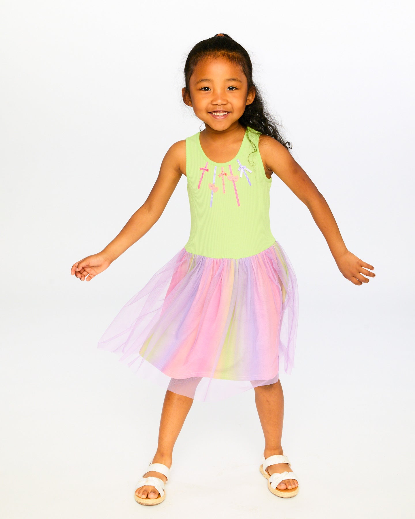 Deux Par Deux Girls Mesh Dress_ H30M86