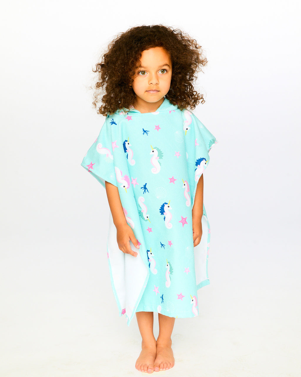 Deux Par Deux Girls Hooded Poncho_ H30OP