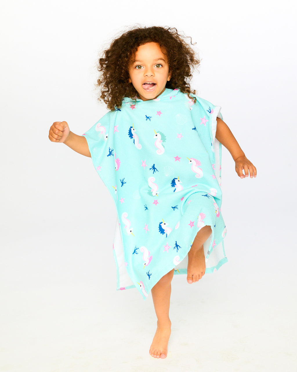 Deux Par Deux Girls Hooded Poncho_ H30OP