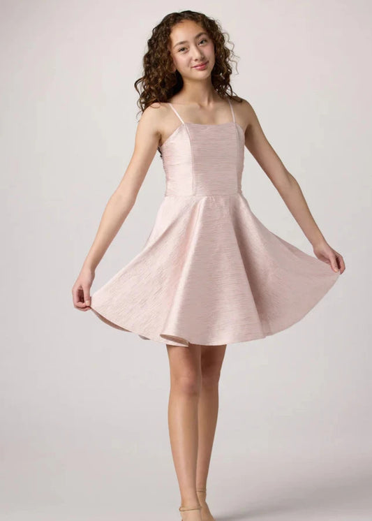 UDT Pink Jacquard Party Dress w/Straps