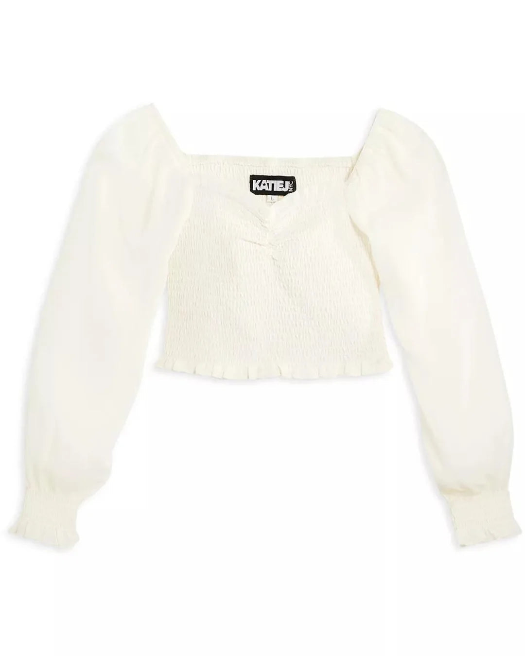 KatieJ Girls Chloe Smocked Long Sleeve Top