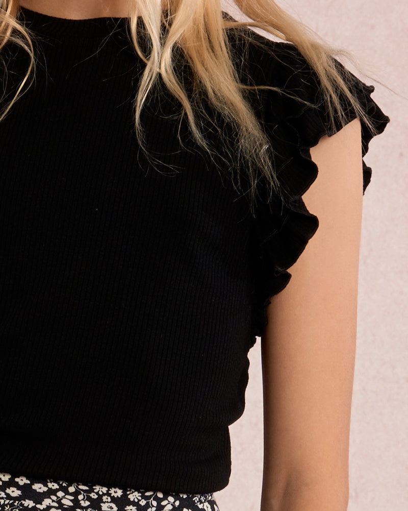 Mini Molly Girls Knitted Ruffled Top_ MT2224EP