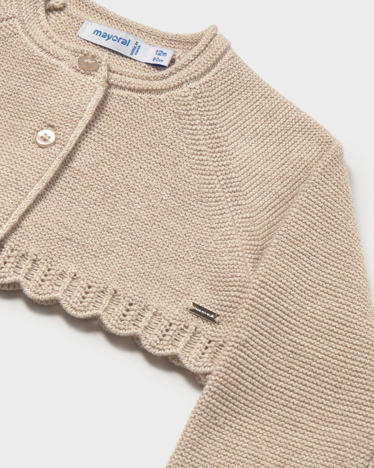 Mayoral Baby Girls Basic Knit Bolero beige