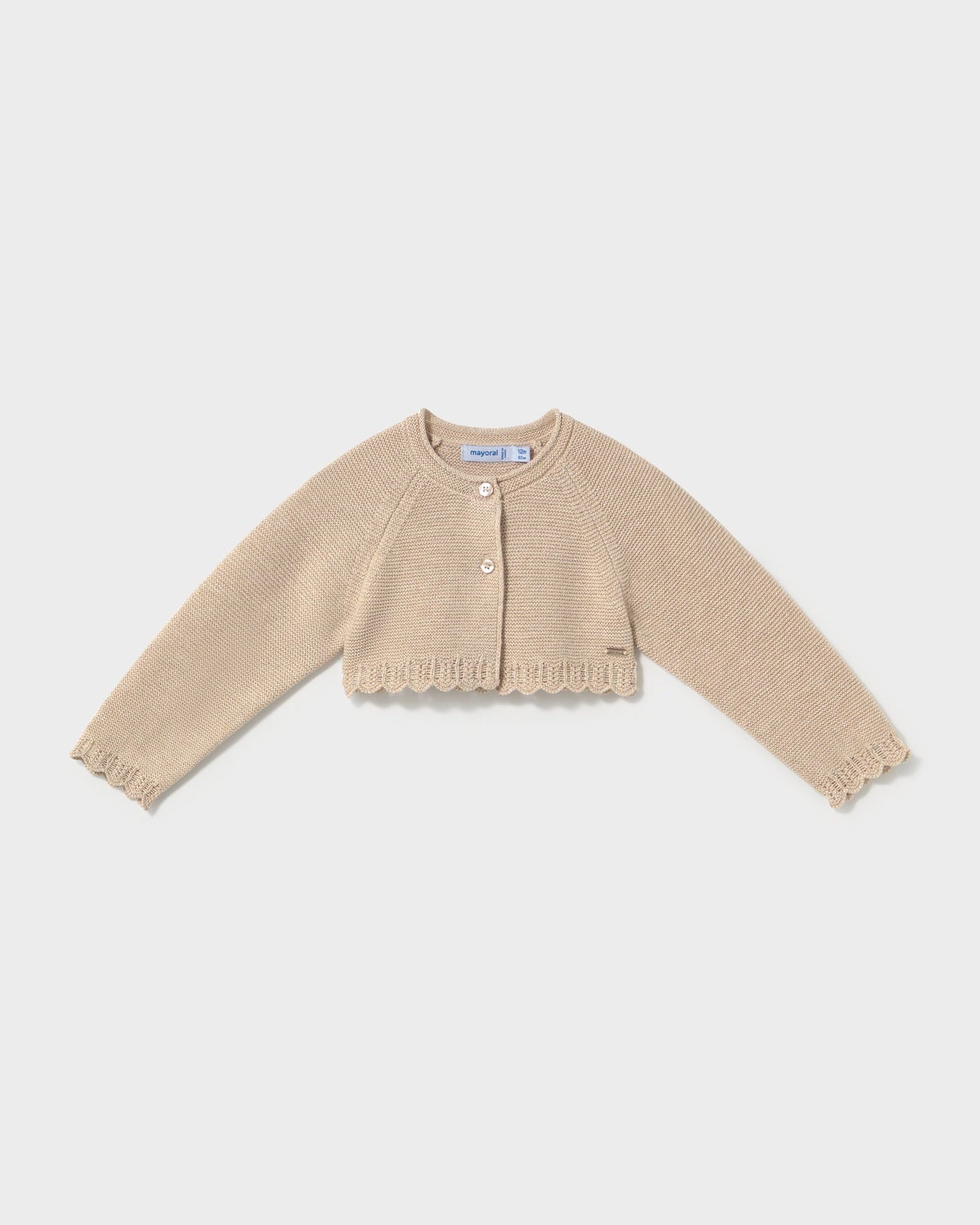Mayoral Baby Girls Basic Knit Bolero beige