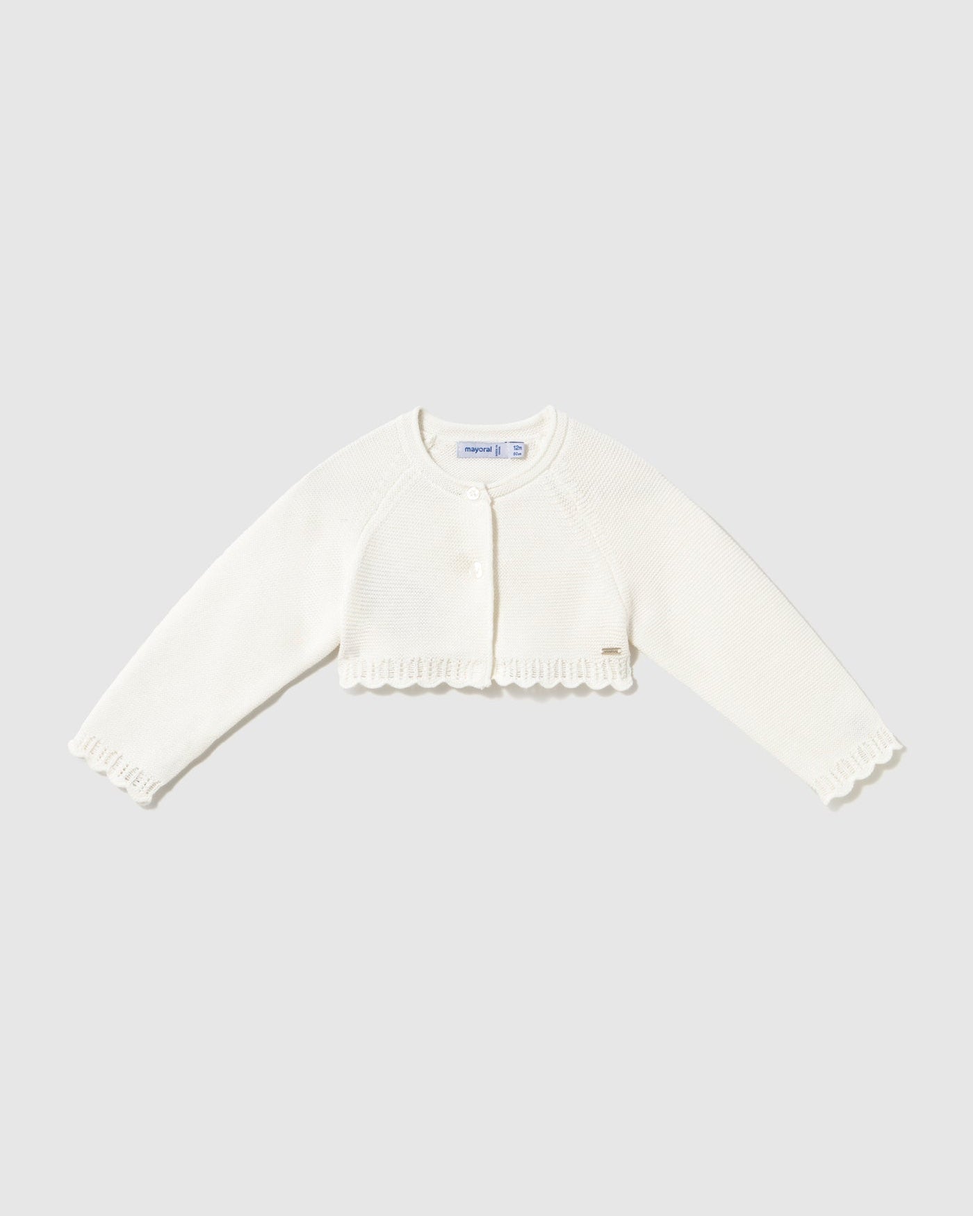 Mayoral Baby Girls Basic Knit Bolero natural