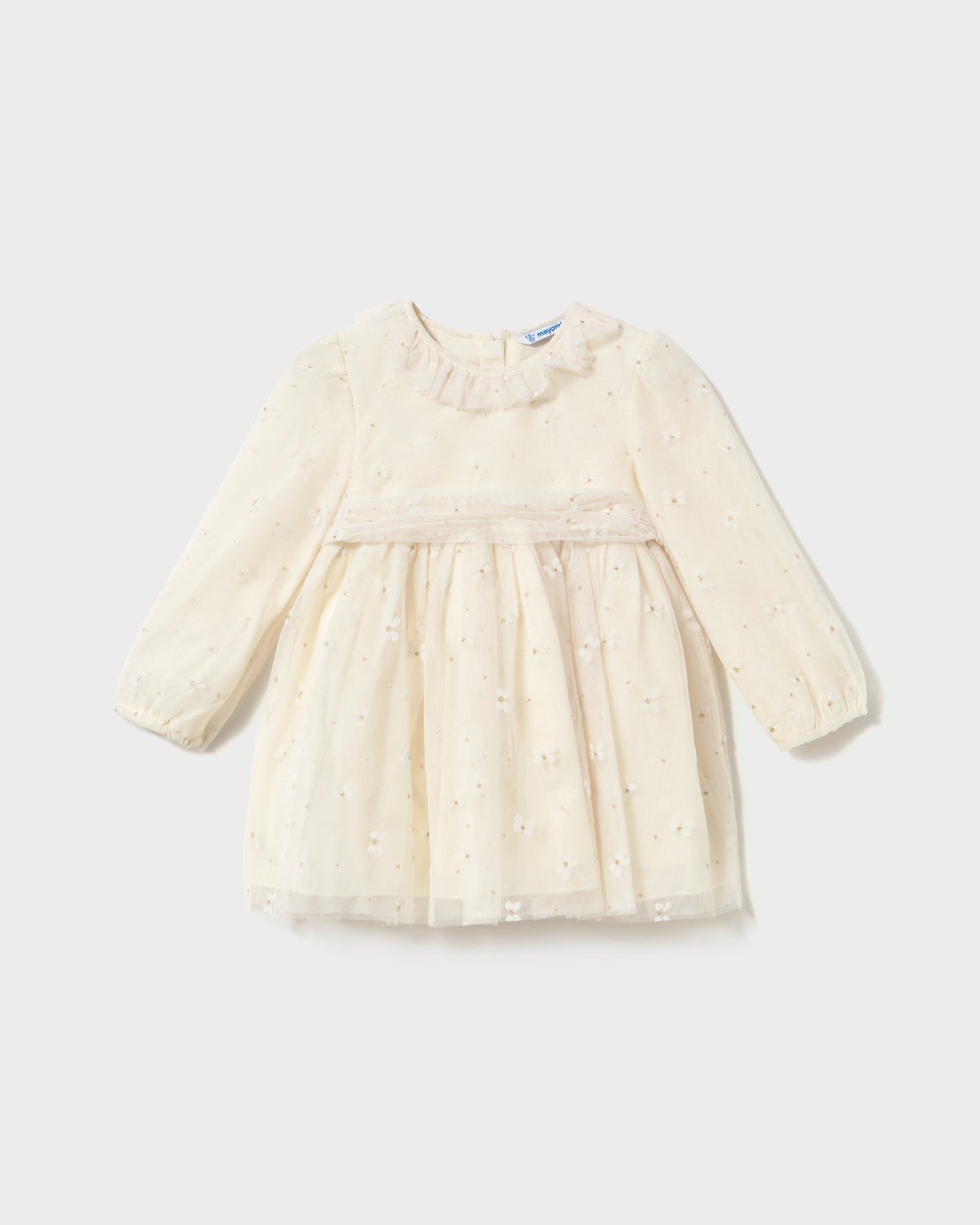 Mayoral Baby Girls Full Sleeve Tulle Dress beige