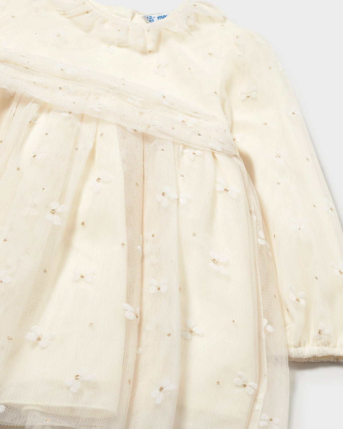 Mayoral Baby Girls Full Sleeve Tulle Dress beige