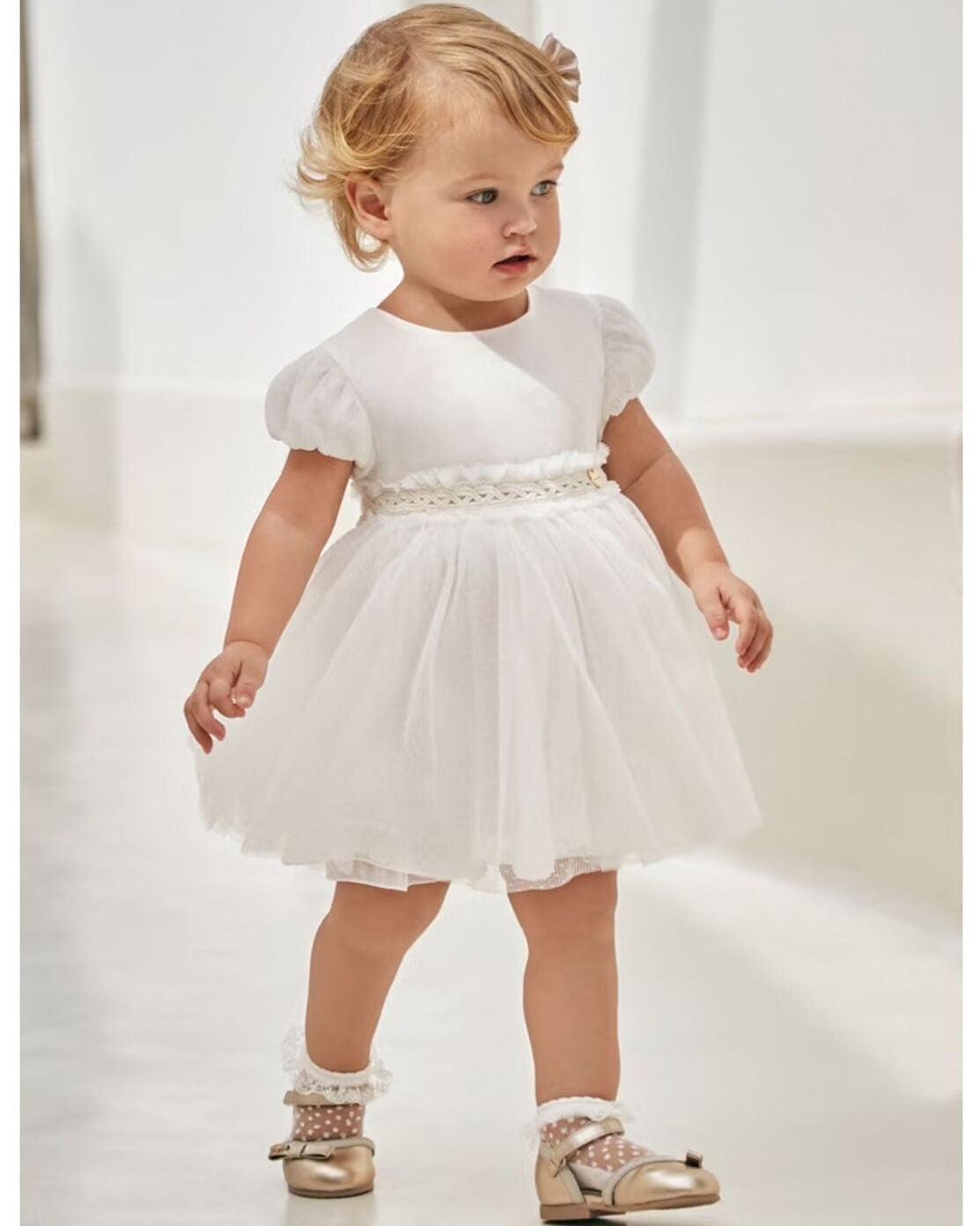 Mayoral Baby Pleated Tulle Dress