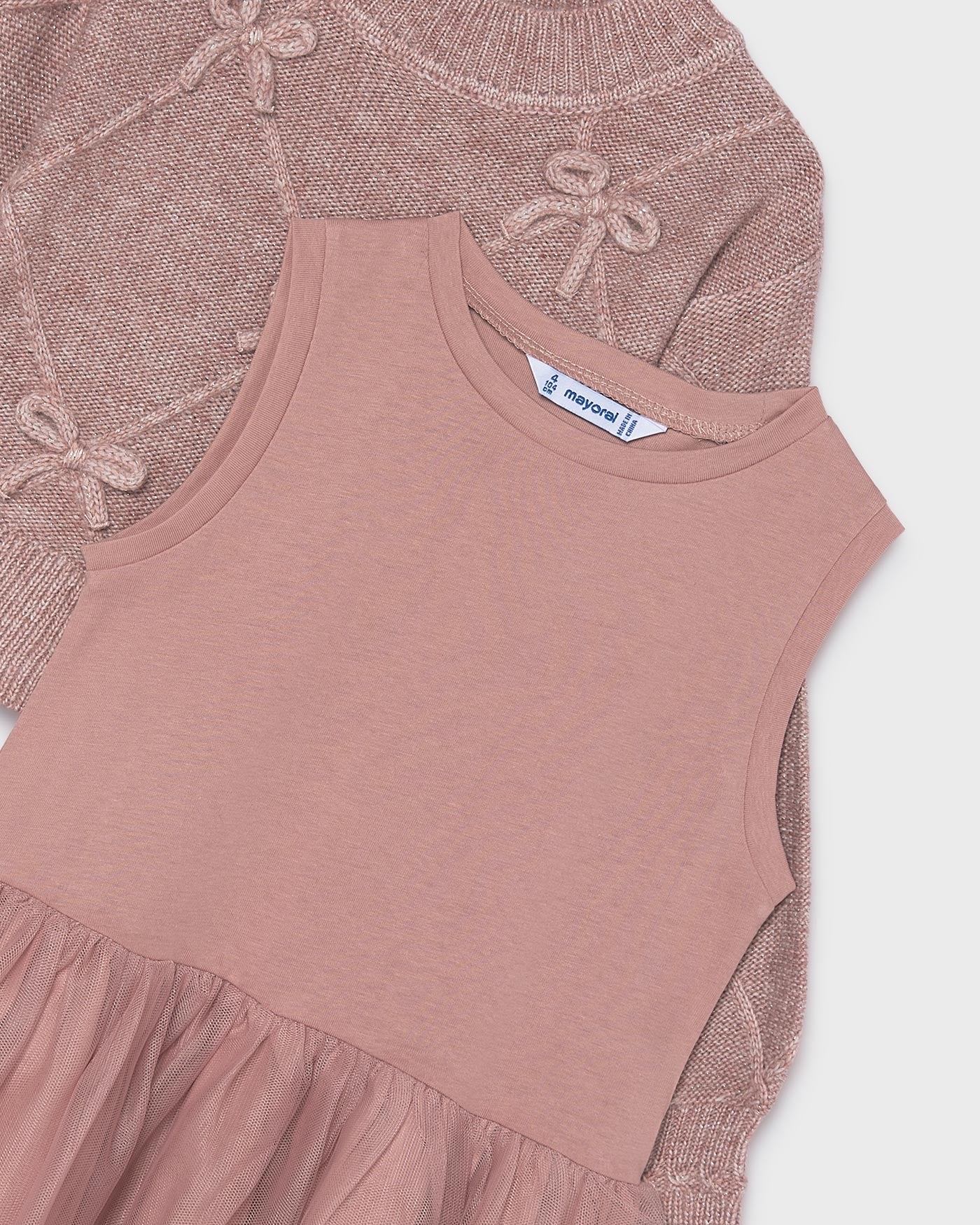 Mayoral Girls Bow Knit Sweater & Dress