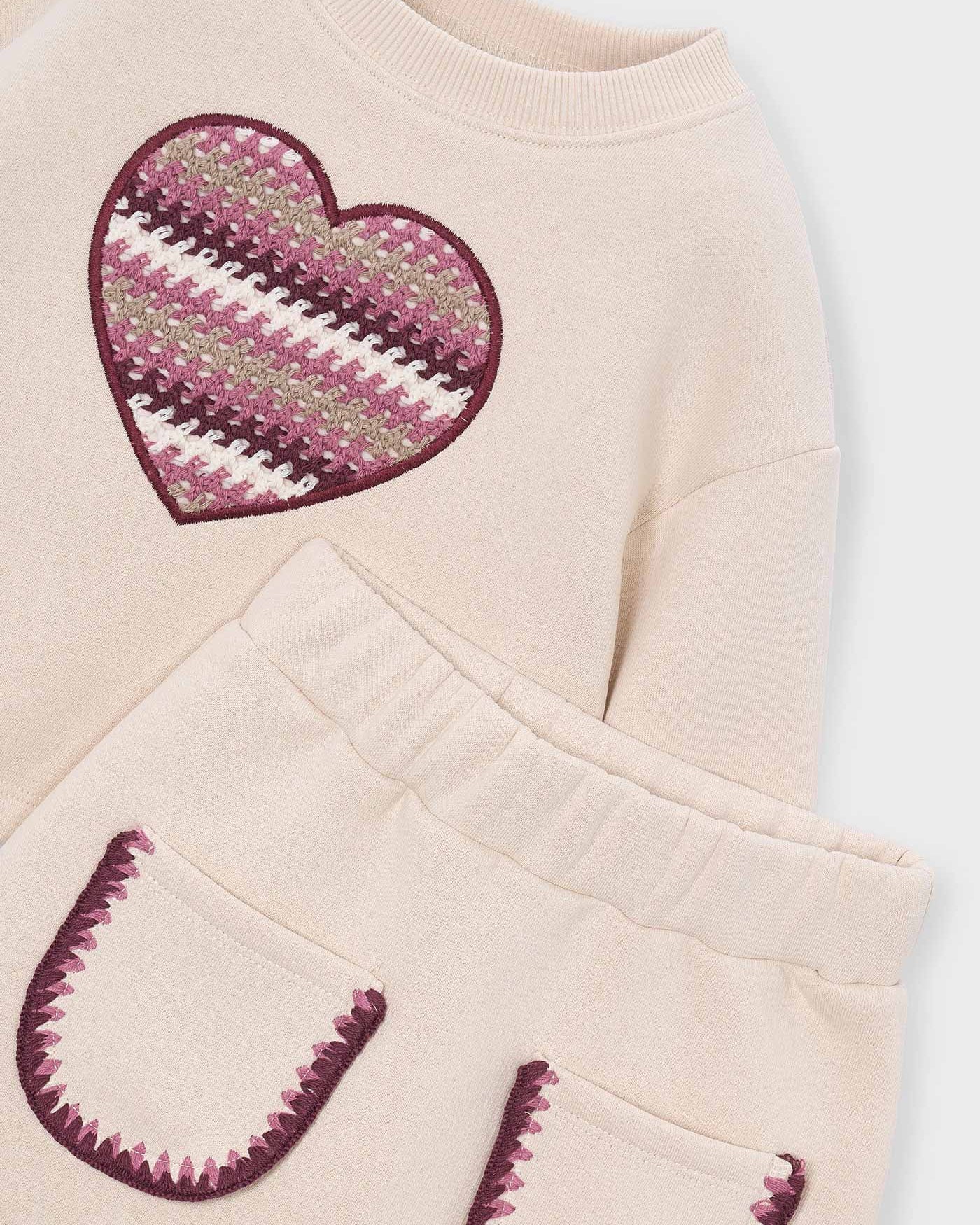 Mayoral Girls Heart Sweatshirt & Skirt Set