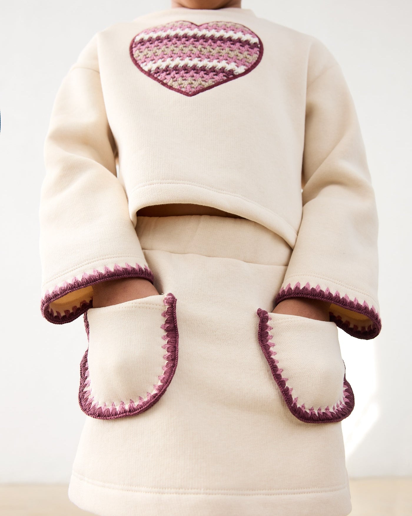 Mayoral Girls Heart Sweatshirt & Skirt Set