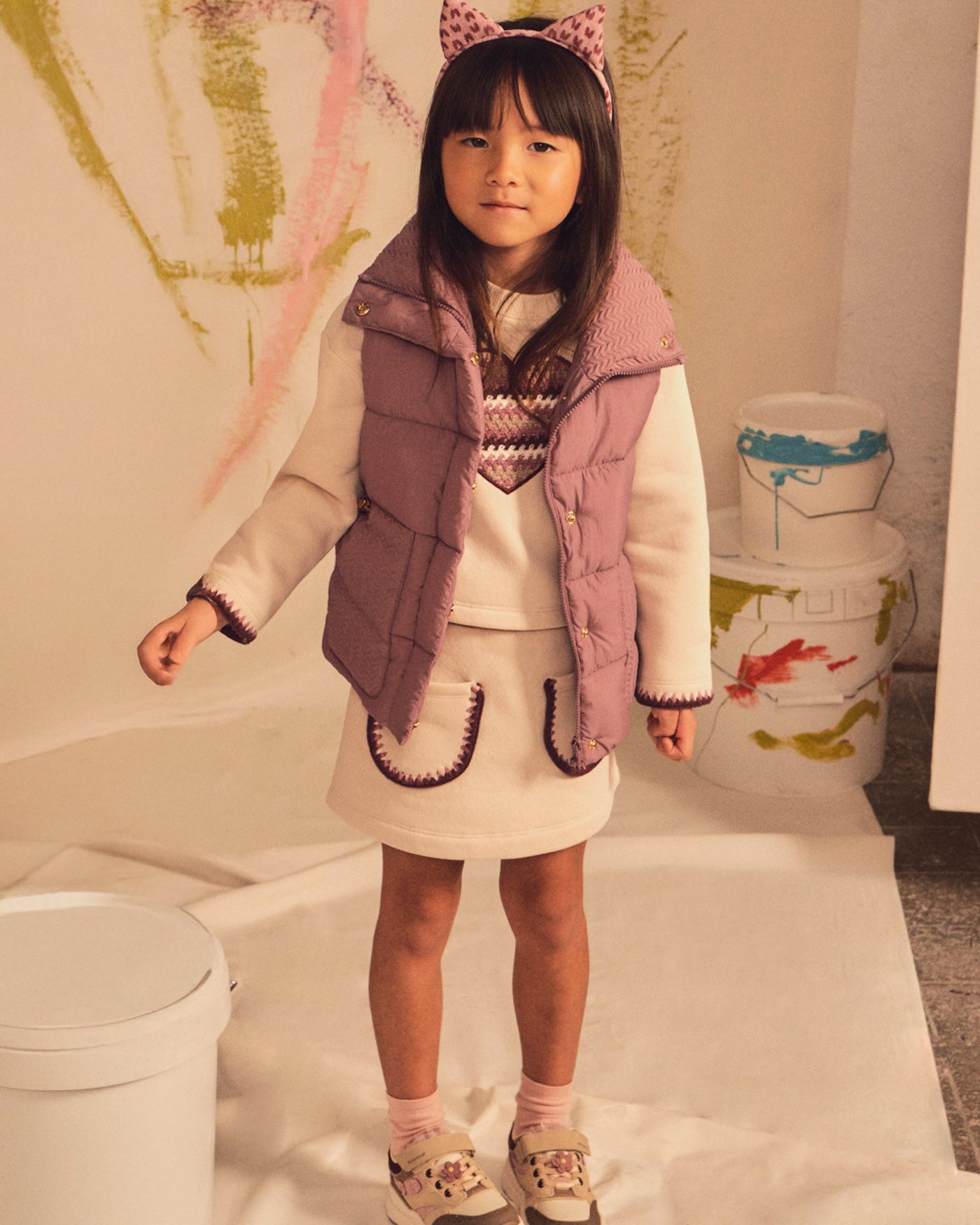 Mayoral Girls Heart Sweatshirt & Skirt Set