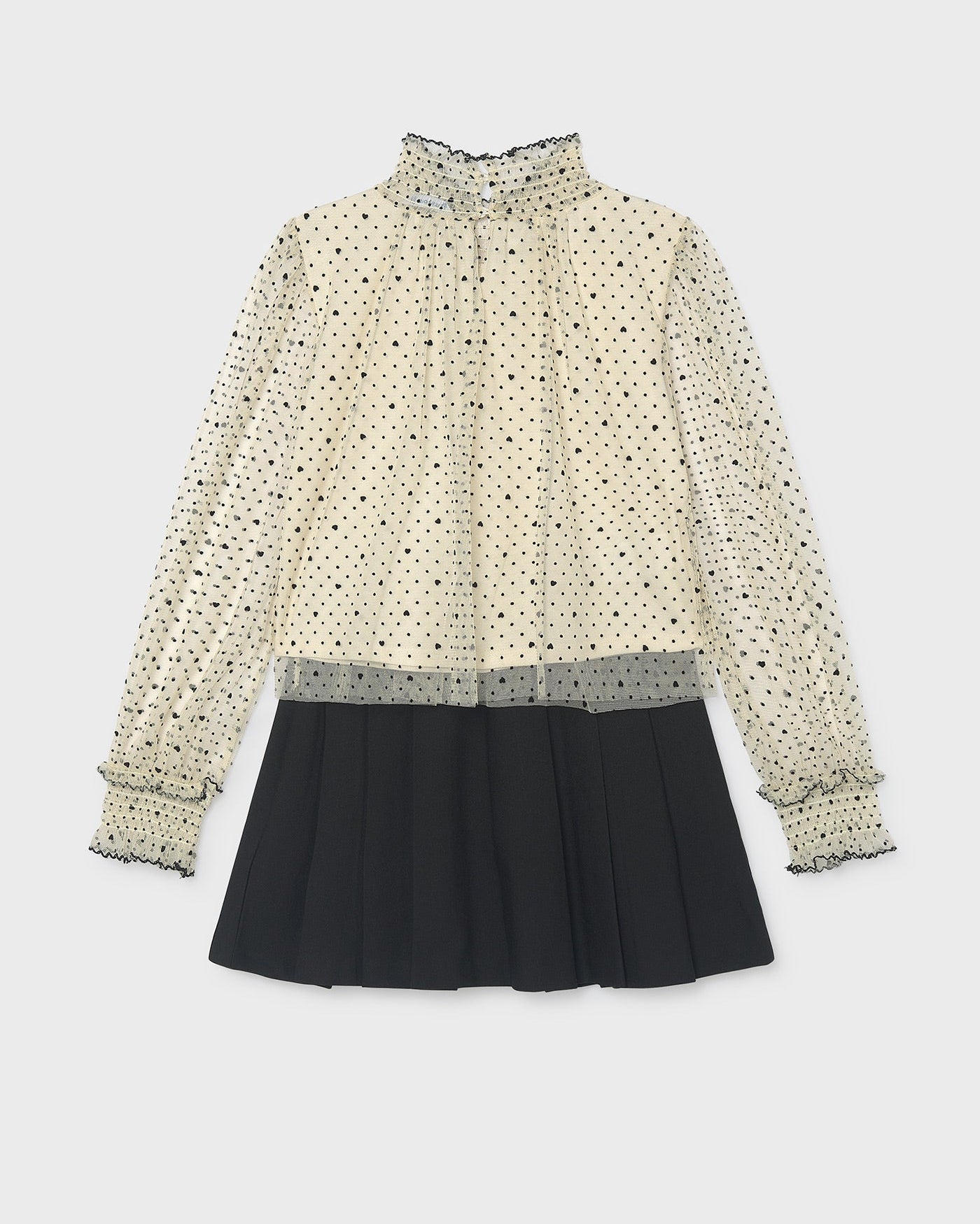 Mayoral Girls Plumeti Blouse and Skirt Set