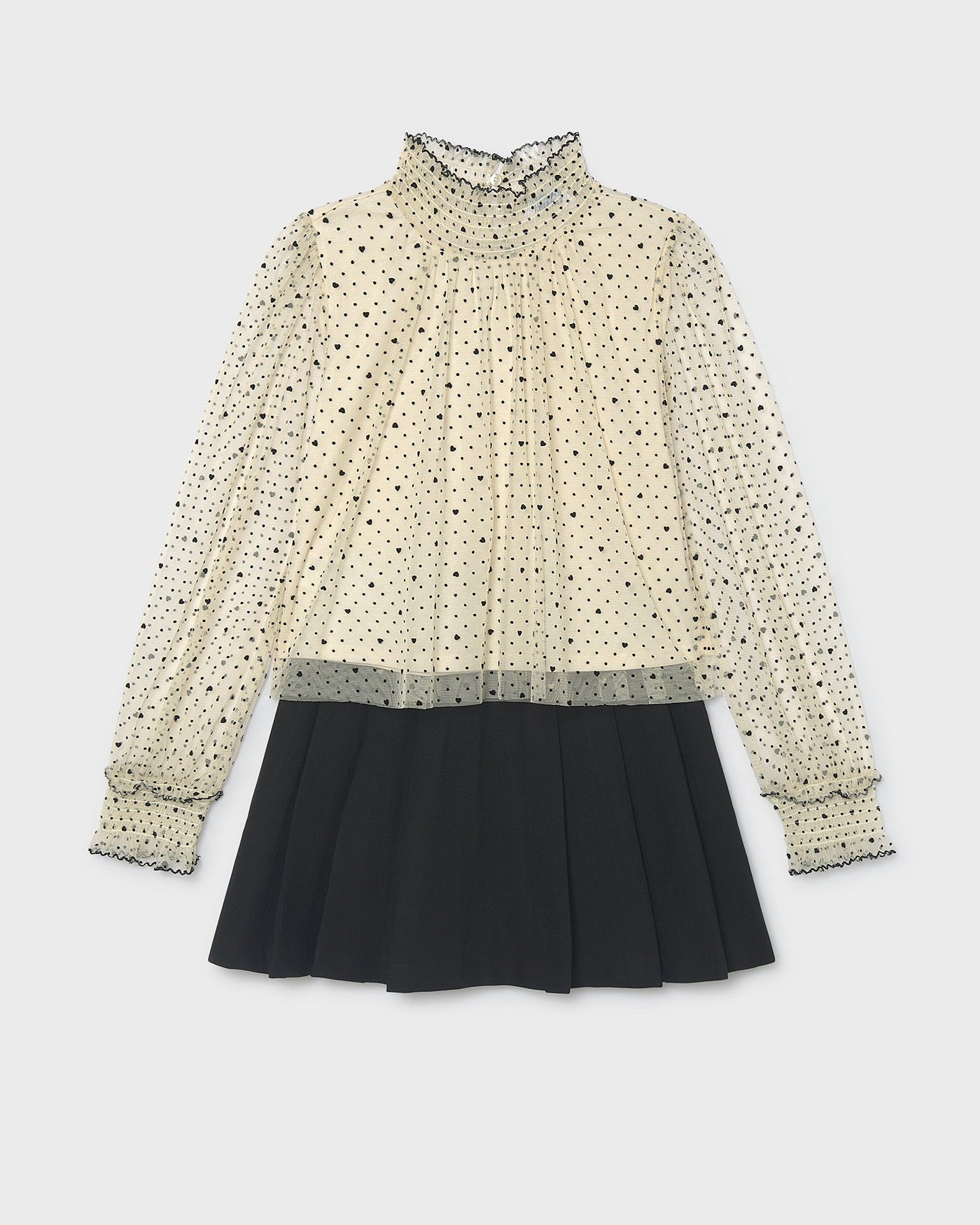 Mayoral Girls Plumeti Blouse and Skirt Set