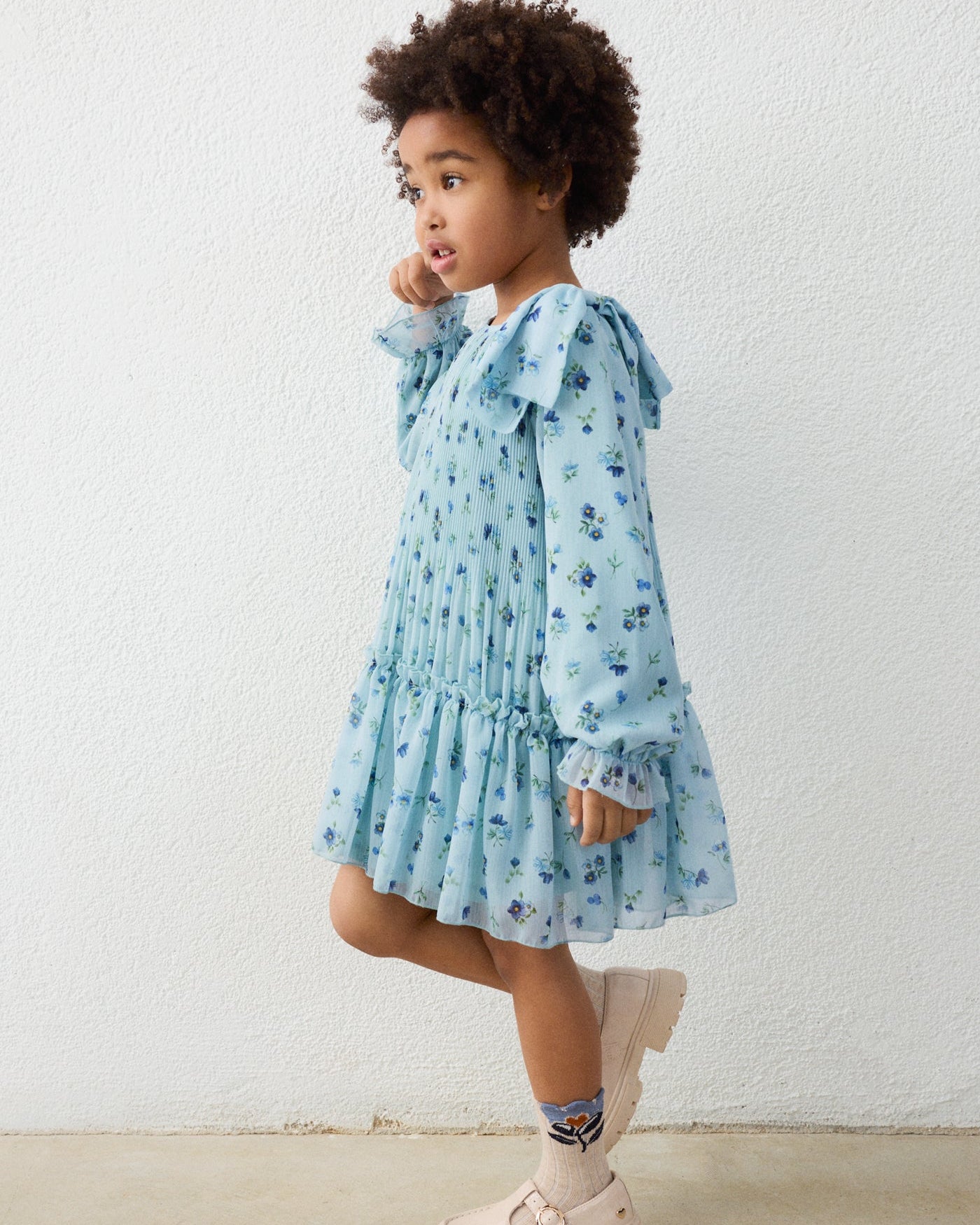 Mayoral Girls Printed Pleated Dress