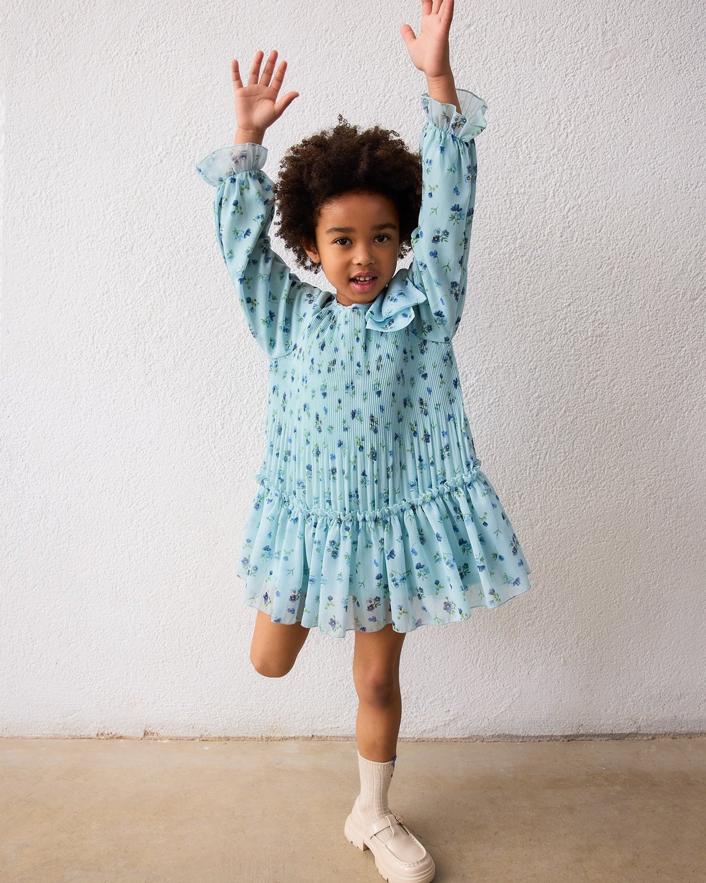 Mayoral Girls Printed Pleated Dress