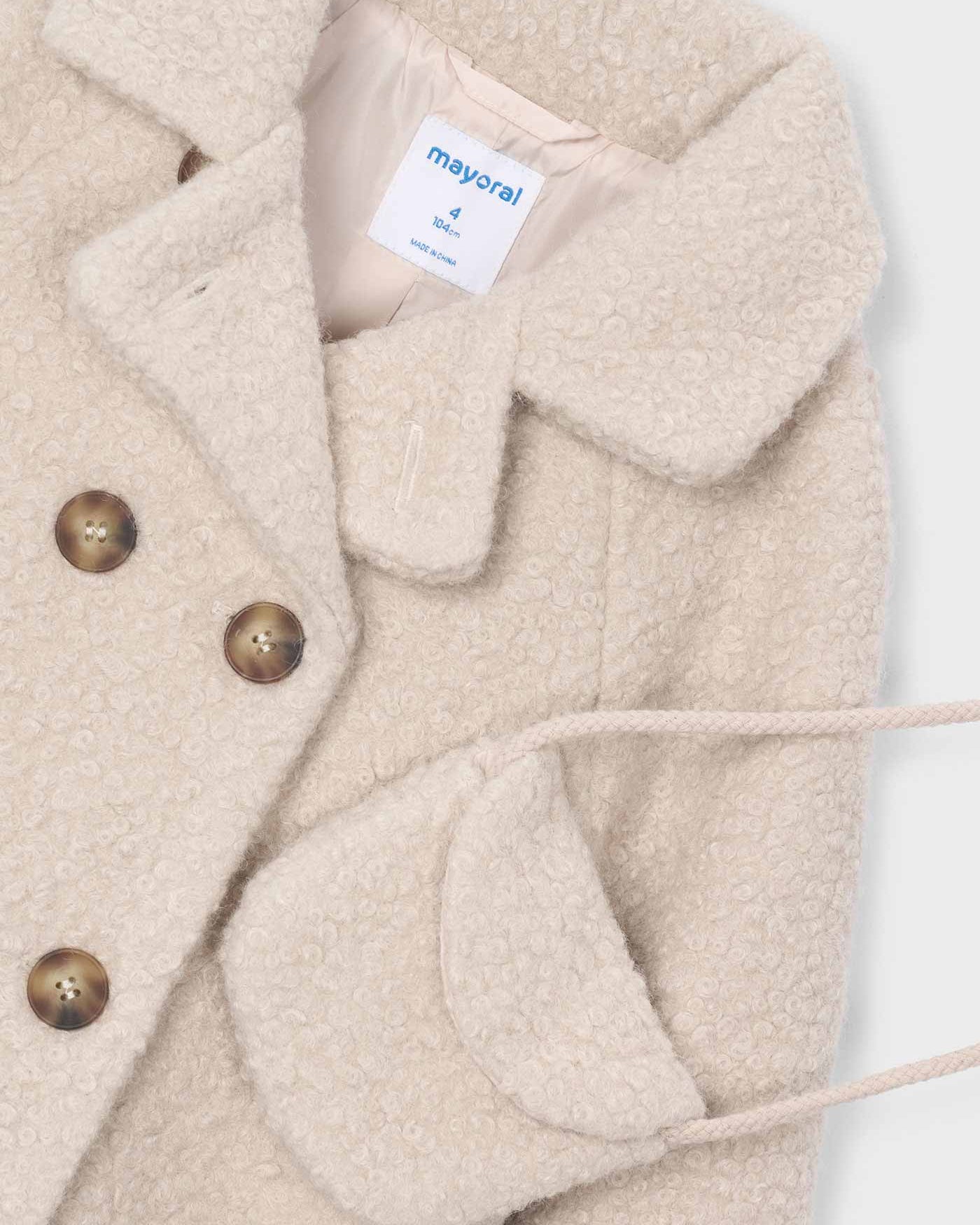 Mayoral Girls Sherpa Coat With Bag