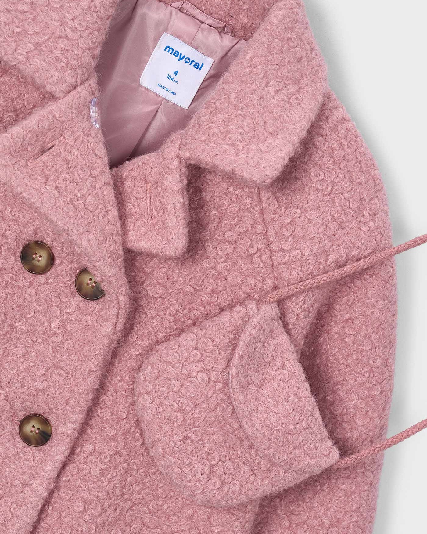 Mayoral Girls Sherpa Coat With Bag