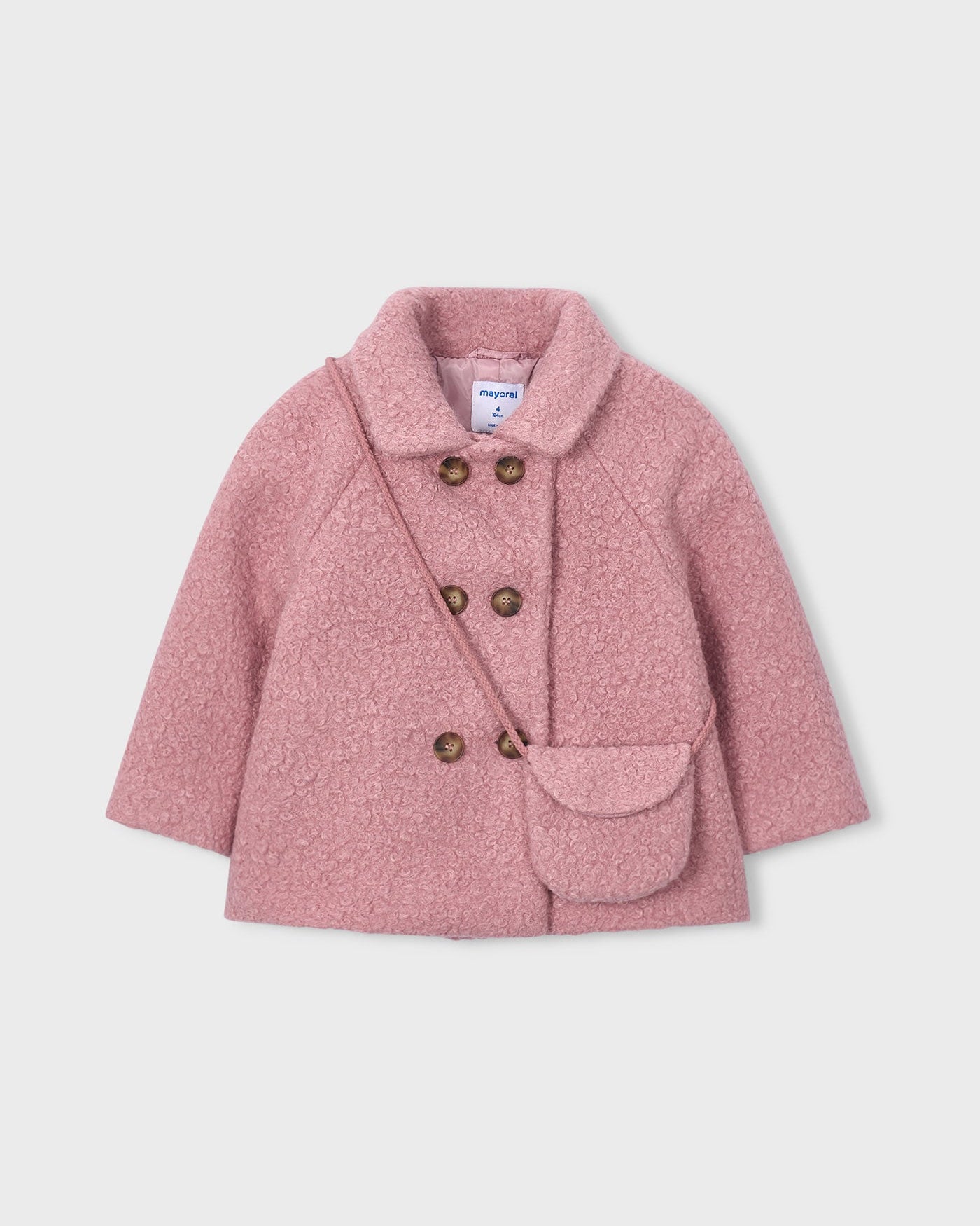 Mayoral Girls Sherpa Coat With Bag