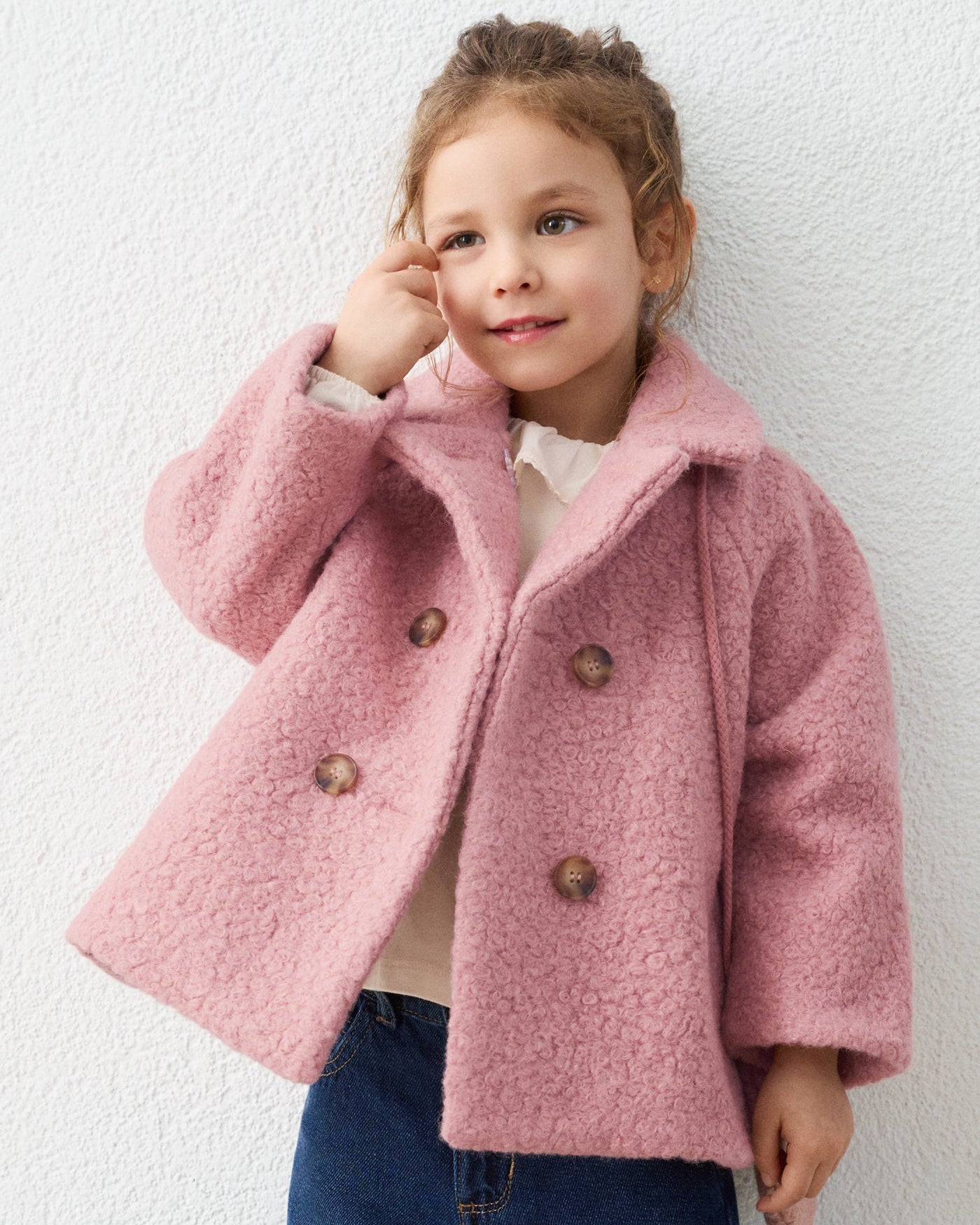 Mayoral Girls Sherpa Coat With Bag