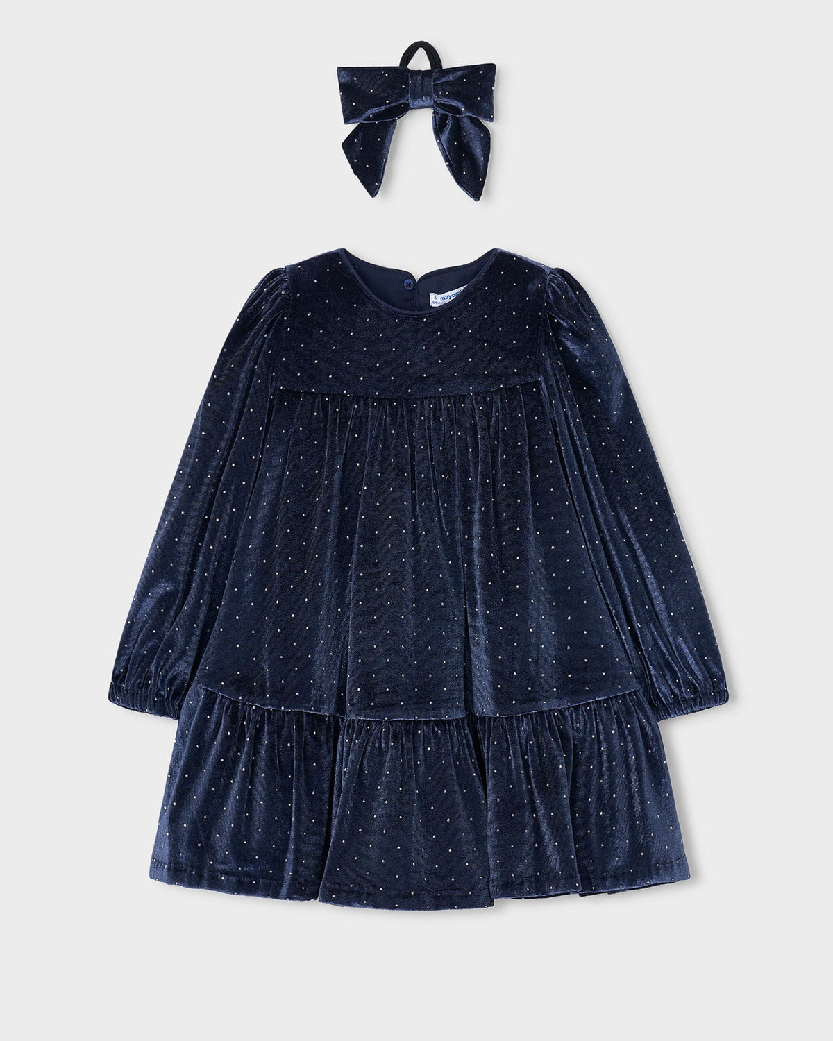 Mayoral Girls Velvet Dress With Scrunchie
