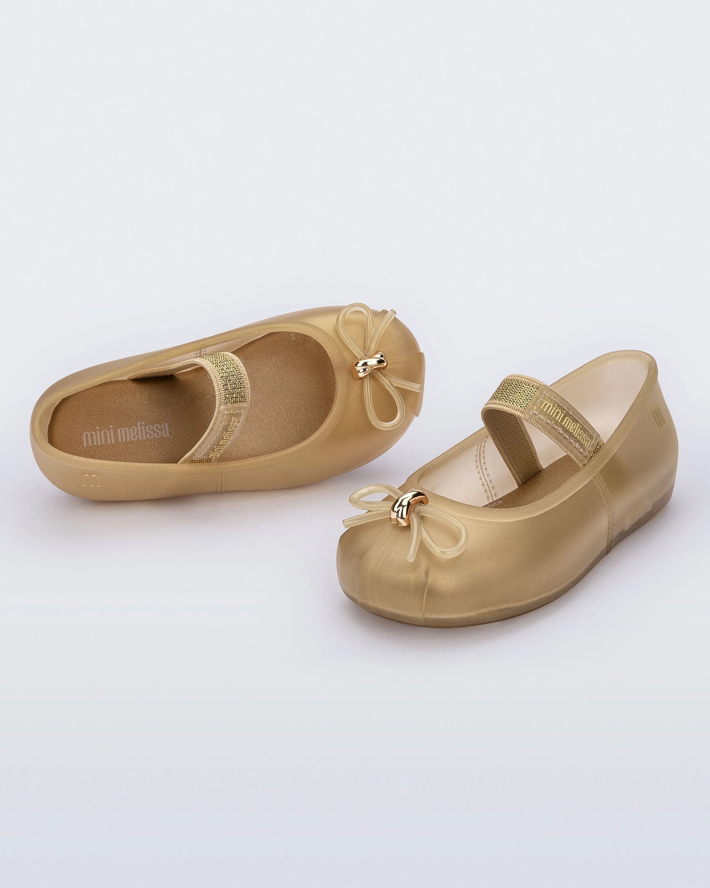 Mini Melissa Girls Ballet Flats gold