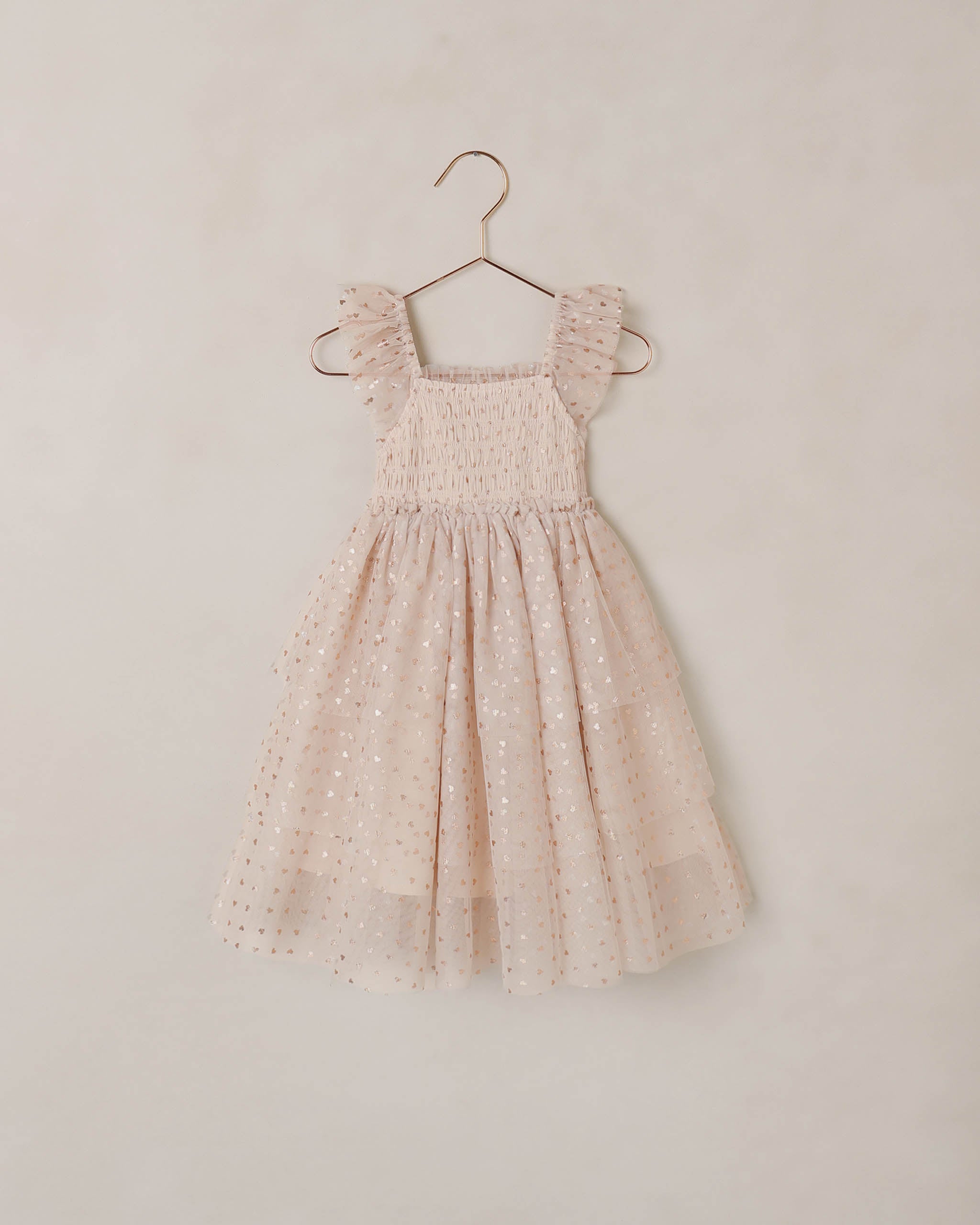 Noralee Girls Valentina Rose Gold Hearts Dress