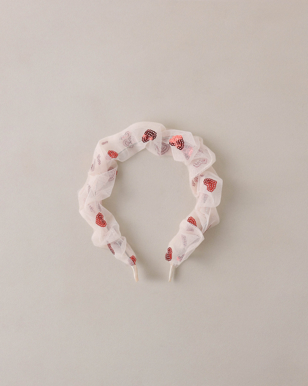 Noralee Gathered Red Hearts Headband