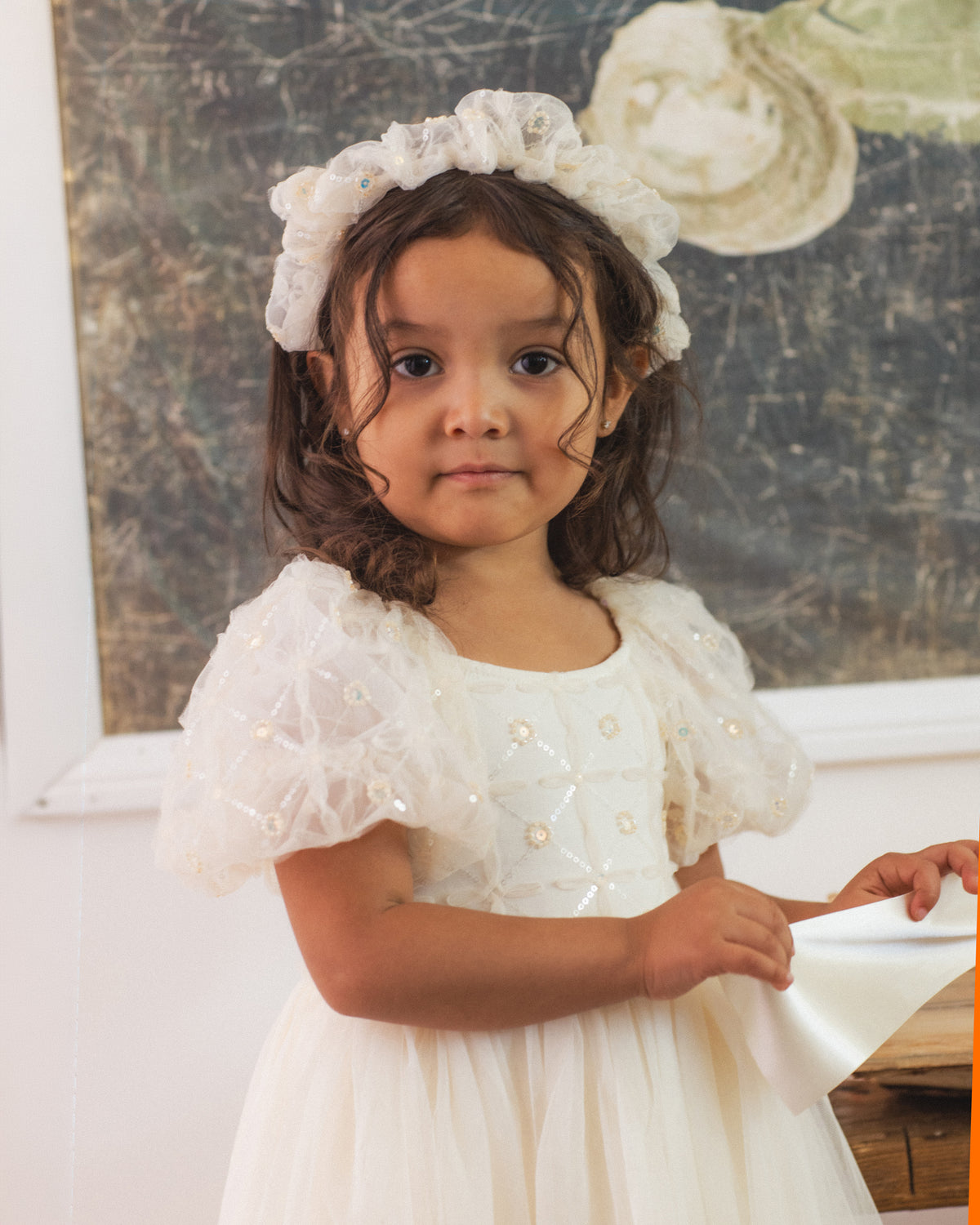 Noralee Sequin & Tulle Gathered Headband