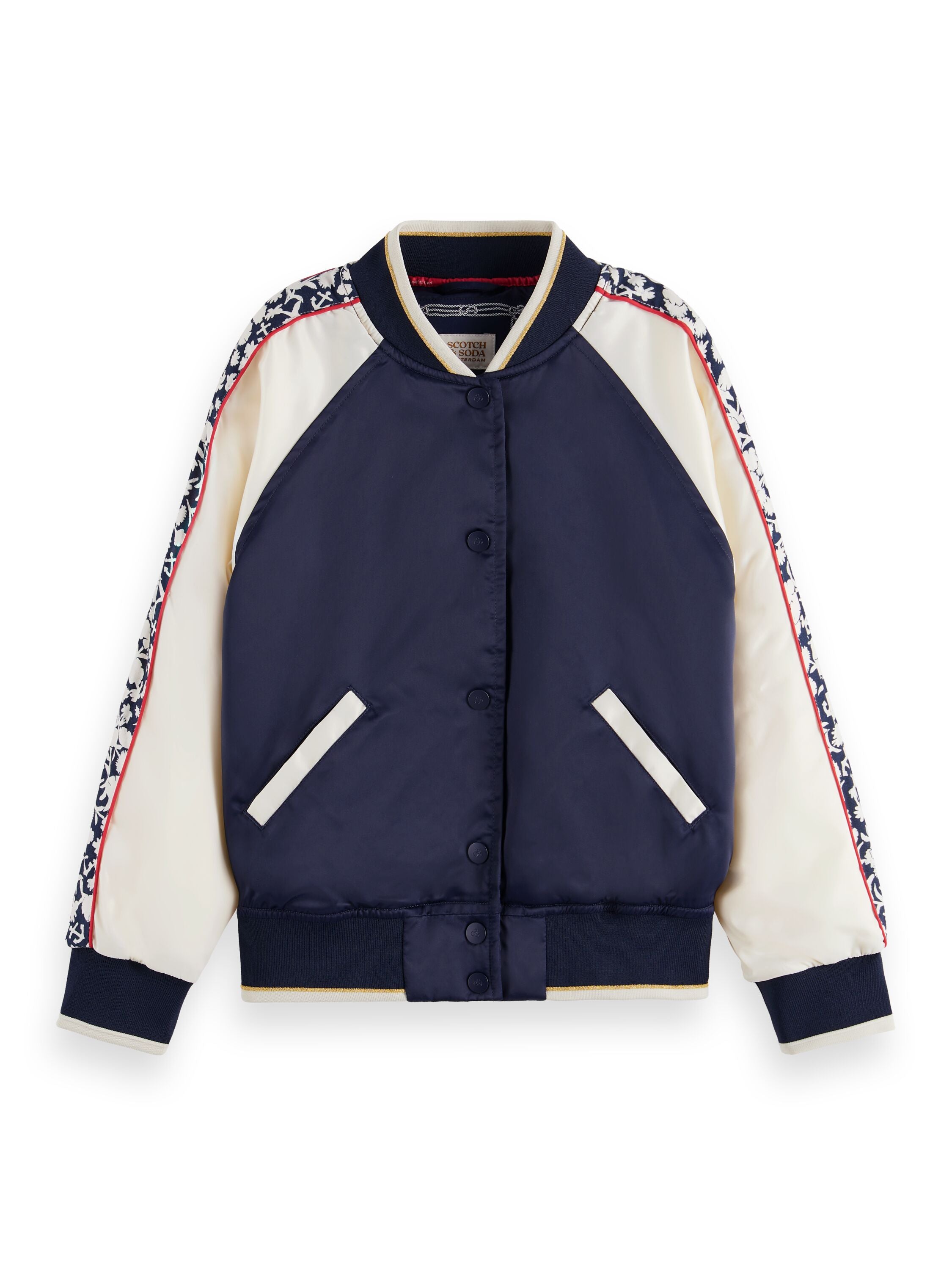 Navy varsity hot sale bomber jacket