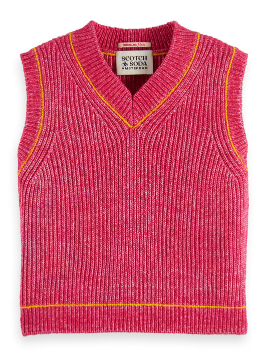 Girls V-Neck Knit Vest