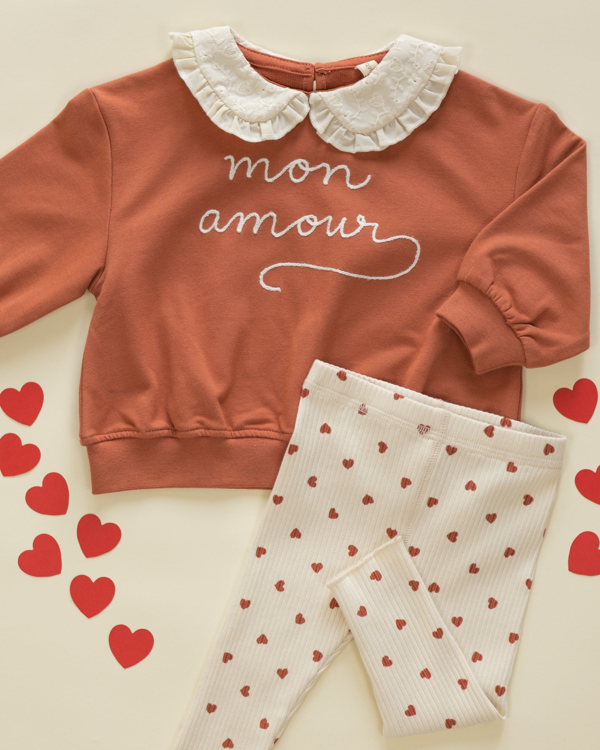 Quincy Mae Baby Red Hearts Ribbed Leggings_ QM013PALM